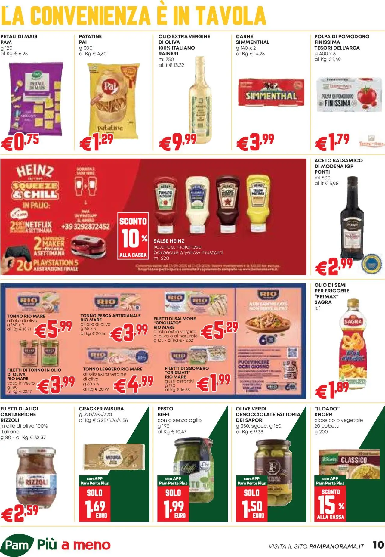 Volantino PAM del 09.10.2025 | Pagina: 10 | Prodotti: Salmone, Olio, Aceto, Alici