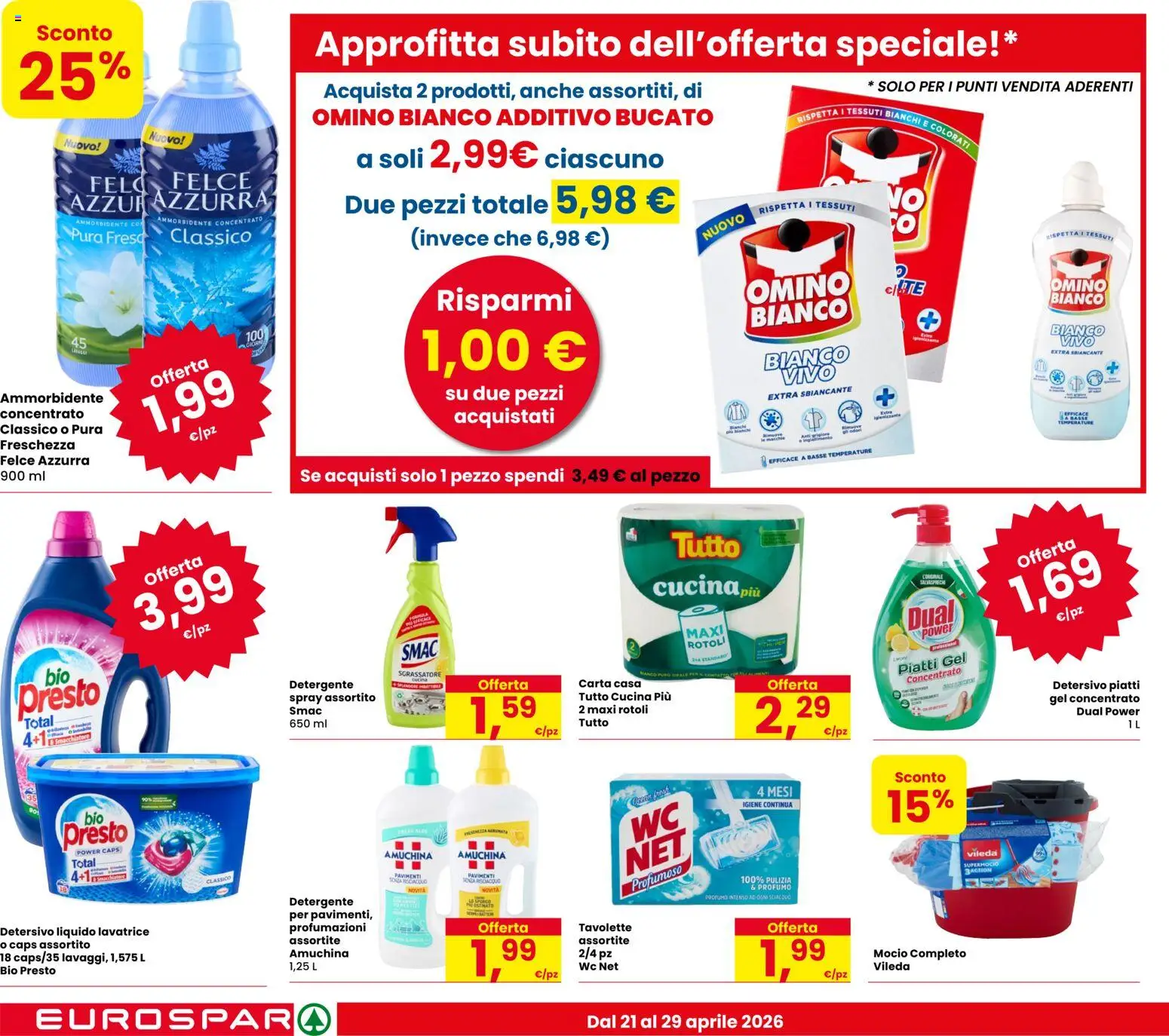 Volantino Despar del 21.04.2026 | Pagina: 18 | Prodotti: Ammorbidente, Detergente, Sgrassatore, Lavatrice