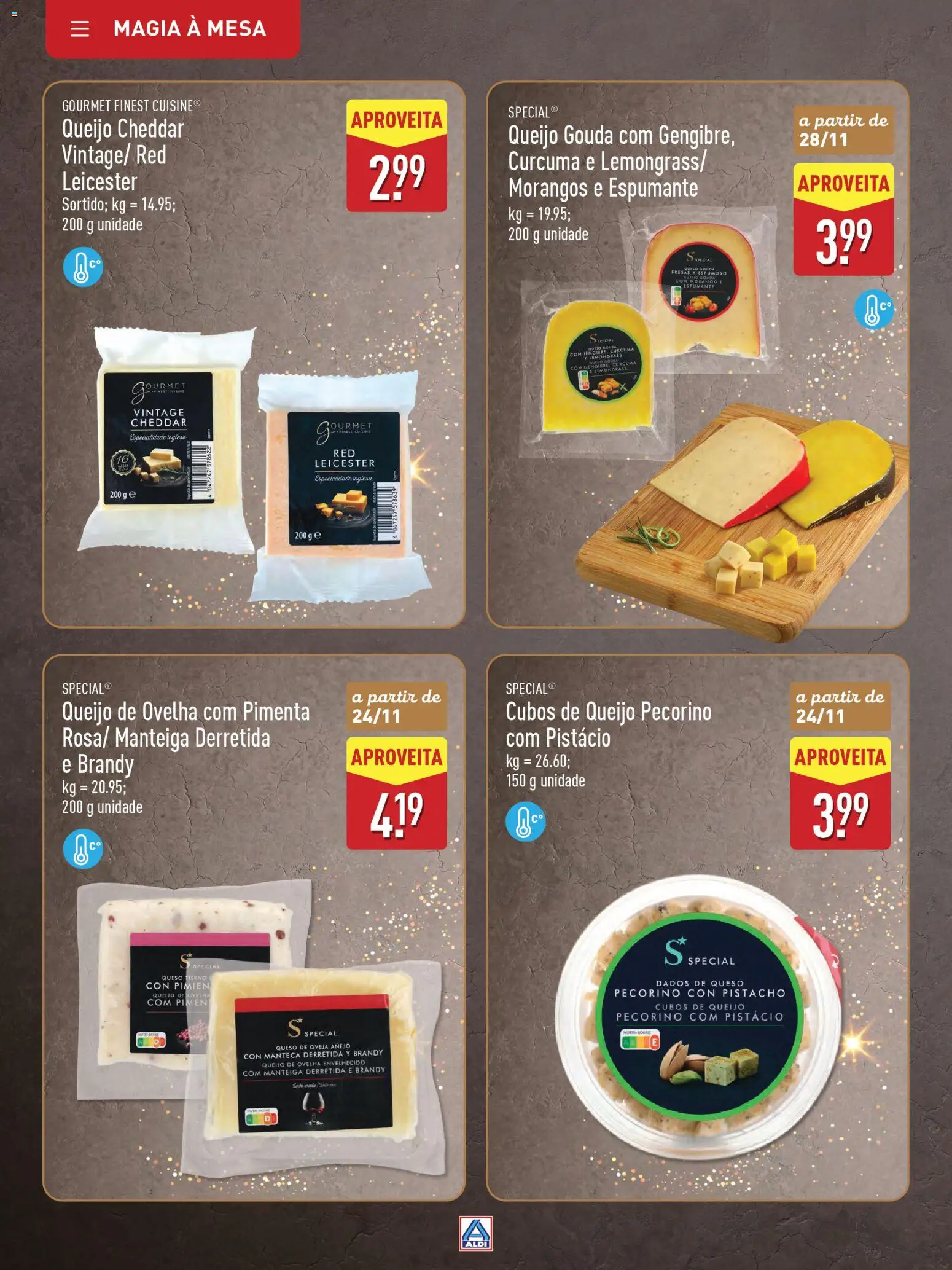 Aldi folheto │ válido de 22.11.2025 | Página: 20 | Produtos: Espumante, Curcuma, Mesa, Queijo