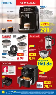 Lidl - Prospekt ab 22.12.2025 gültig | Seite: 22 | Produkte: Philips, Teekanne, Kaffeevollautomat, Heißluftfritteuse
