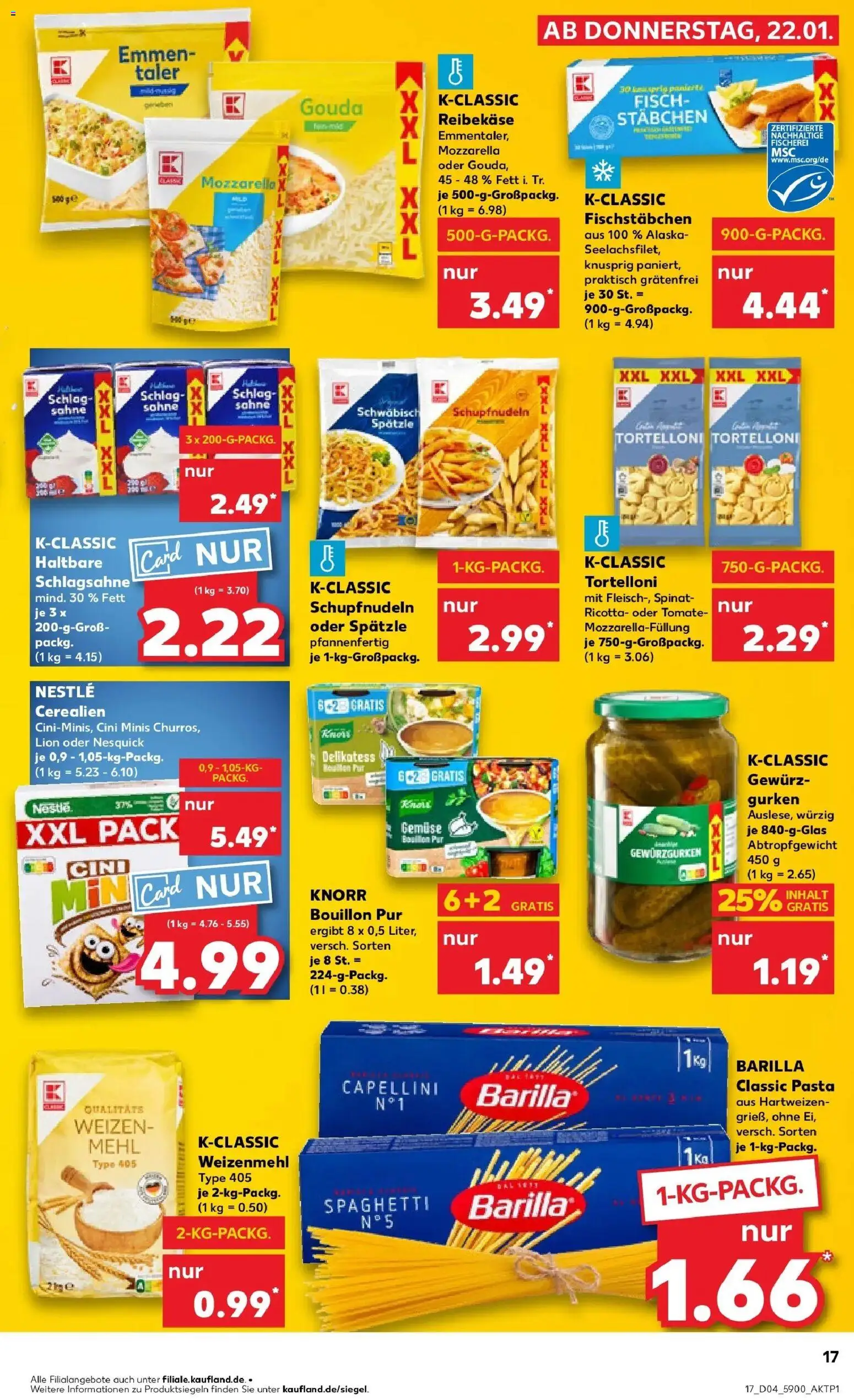Kaufland prospekt Dresden	 – gültig ab 25.01.2026 | Seite: 17 | Produkte: Weizenmehl, Gemüse, Pasta, Gurken