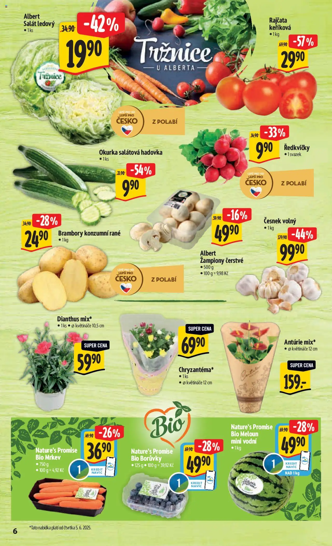 Albert leták - Hypermarket od 04.06.2025 | Strana: 11 | Produkty: Žampiony, Květináče, Mrkev, Borůvky