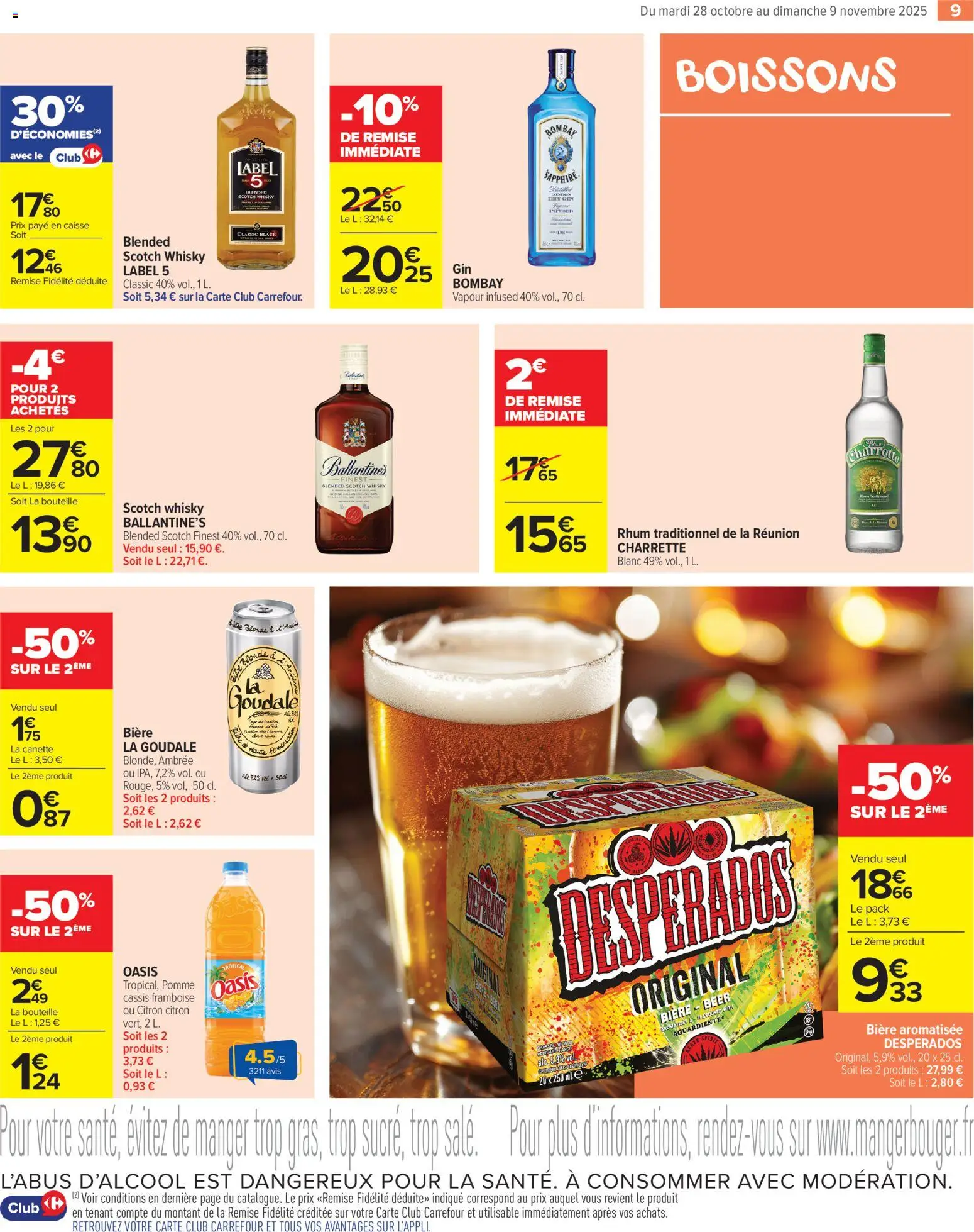 {H1} | Page: 11 | Produits: Goudale, Cassis, Scotch whisky label 5, Bière