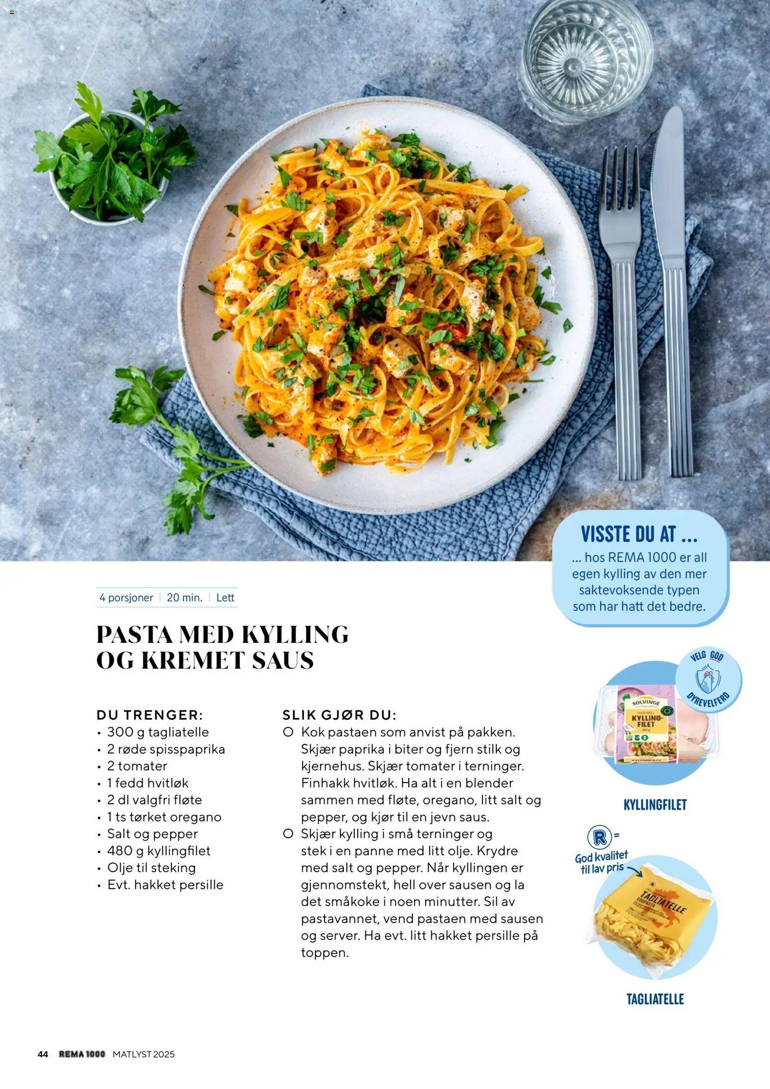 {H1} | Side: 44 | Produkter: Pasta, Paprika, Fågelmatare, Saus