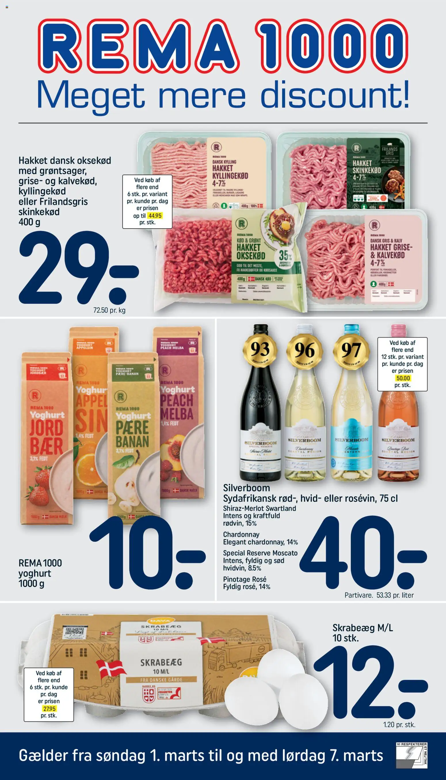 Rema 1000 tilbudsavis – gyldig fra 01.03.2026 | Side: 1 | Produkter: Yoghurt, Kyllingekød, Oksekød