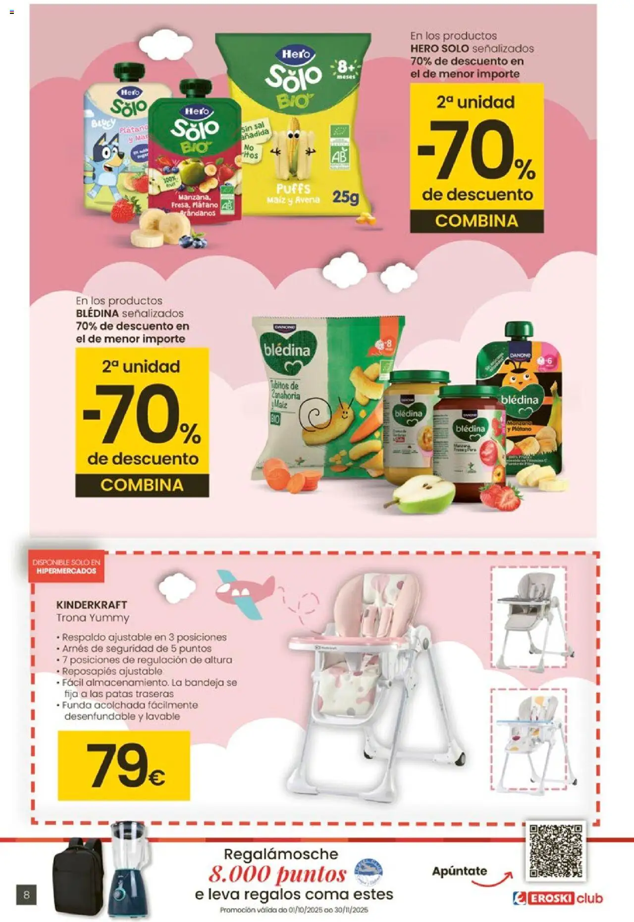 Eroski - Oh Que peke │ válido desde el 02.10.2025 | Página: 8 | Productos: Reposapiés, Zanahoria, Funda, Bandeja
