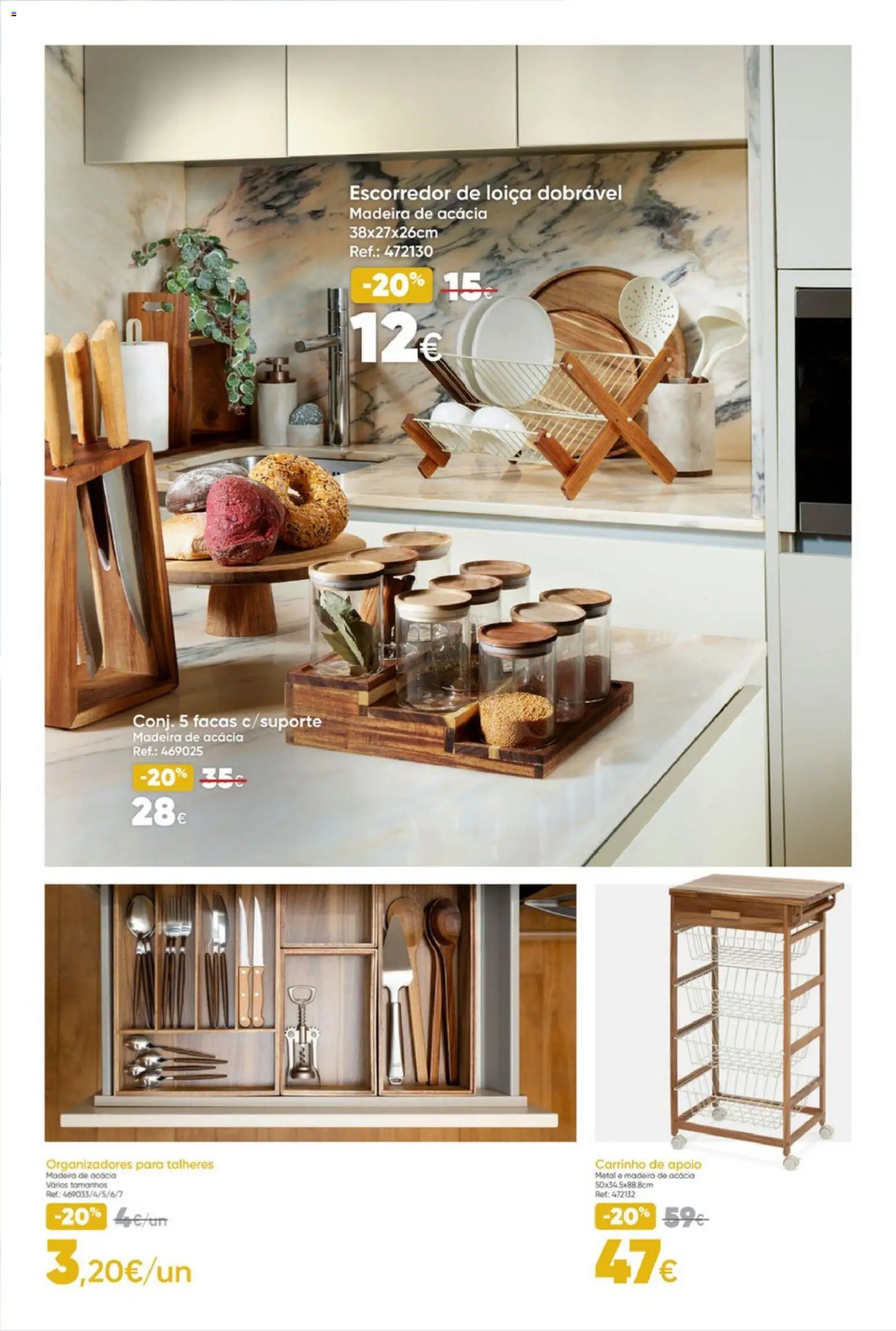 Hôma Catálogo │ válido de 13.02.2026 | Página: 20 | Produtos: Escorredor, Talheres, Carrinho de apoio