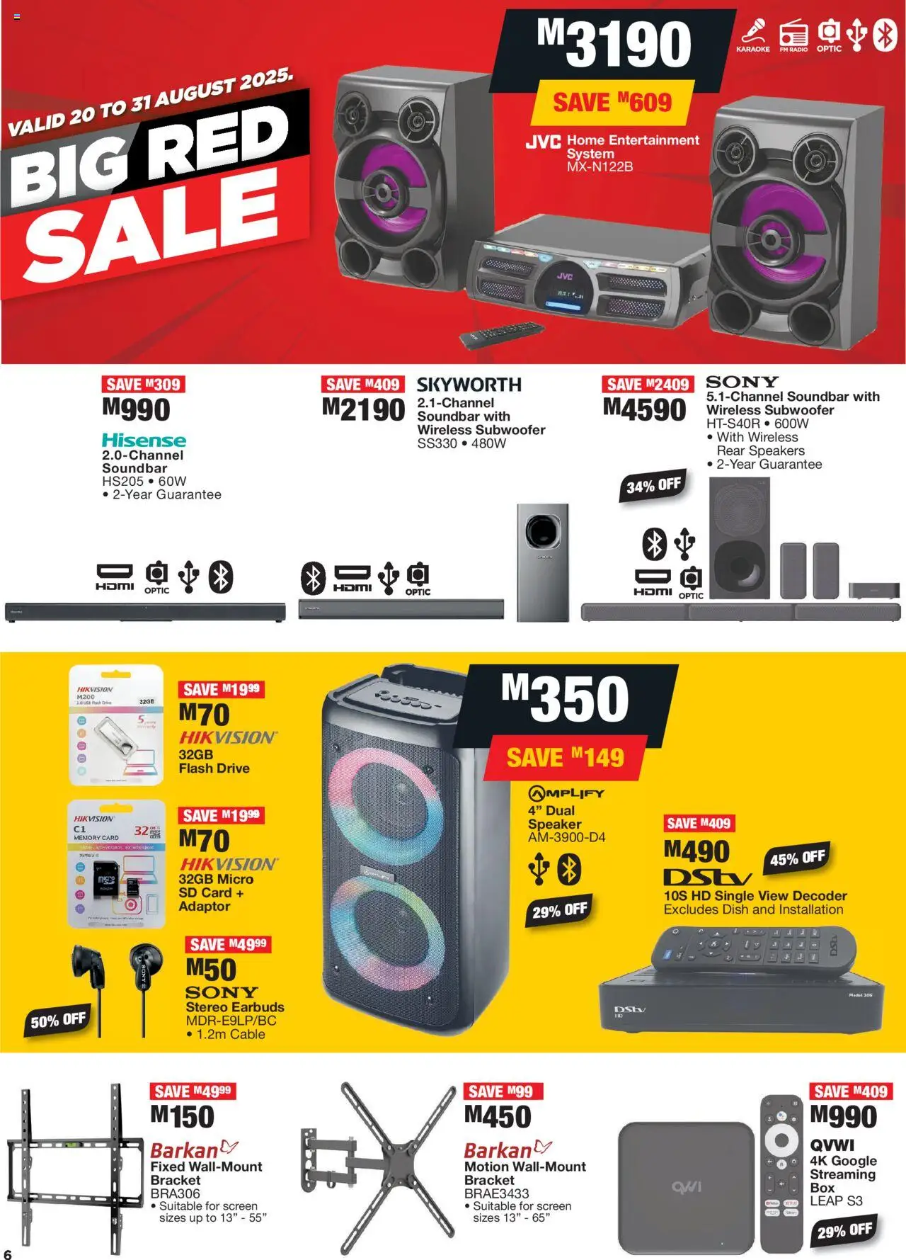 OK Furniture - Lesotho Specials │ valid from 20.08.2025 | Page: 6 | Products: Memory card, USB, Decoder, Soundbar