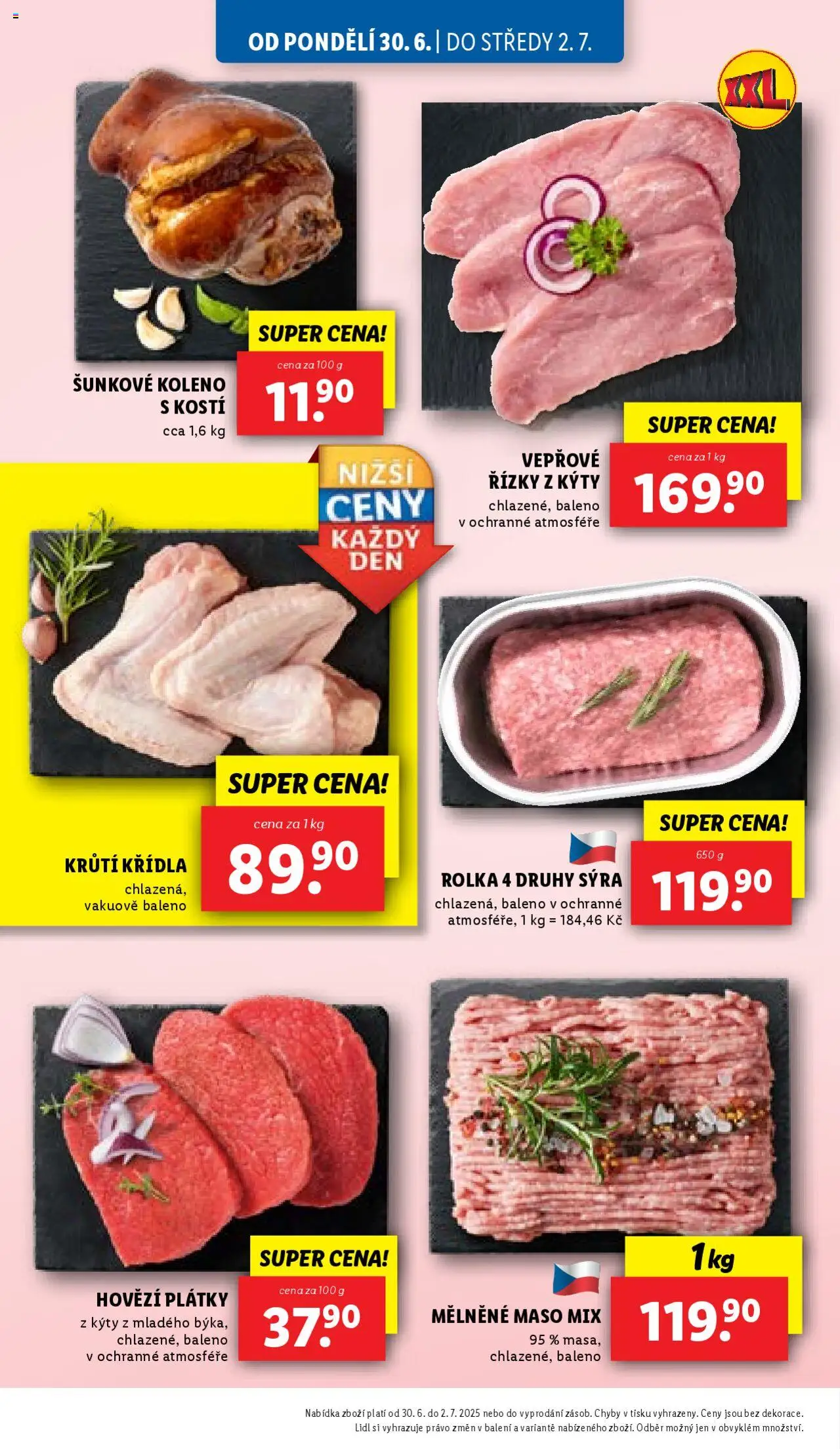 Lidl leták od 30.06.2025 | Strana: 10 | Produkty: Vepřové řízky, Hovězí, Maso