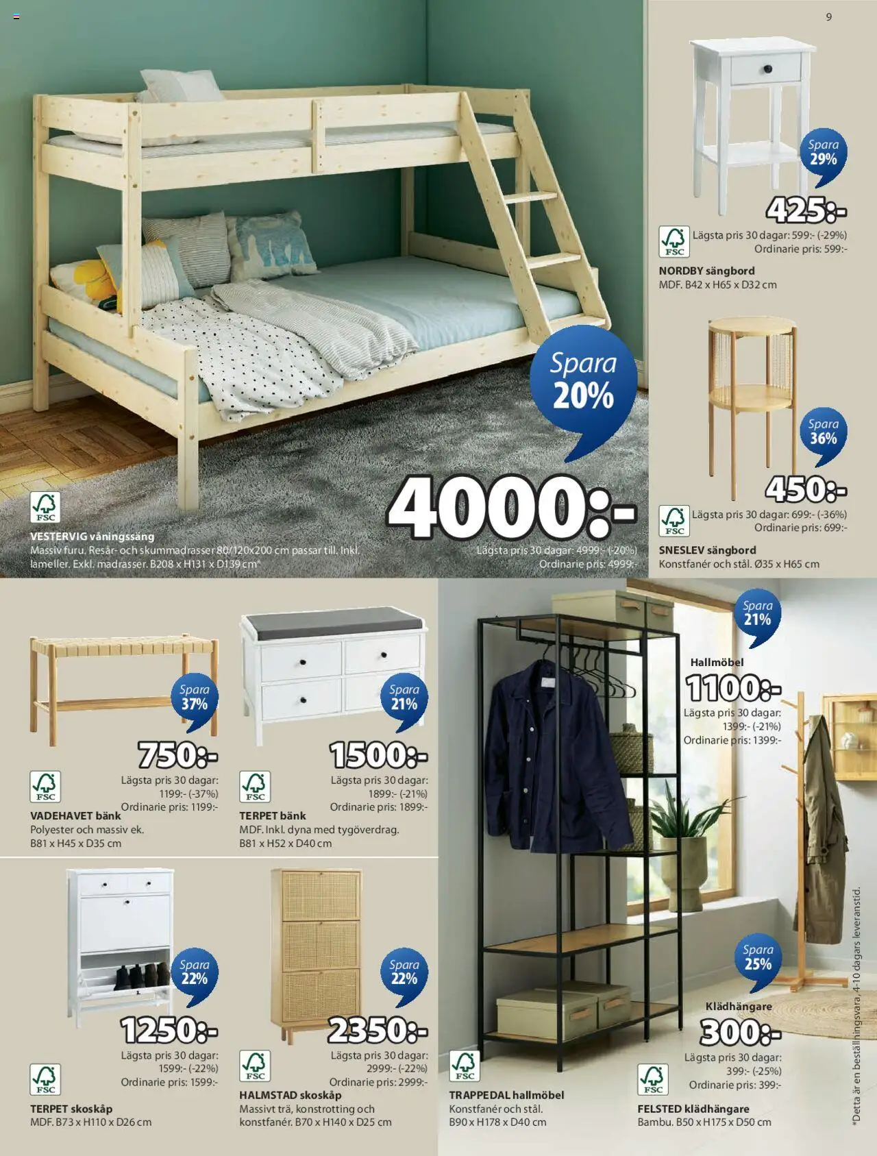 JYSK reklamblad aktuell från 25.08.2025 | Sida: 10 | Produkter: Bänk, Klädhängare
