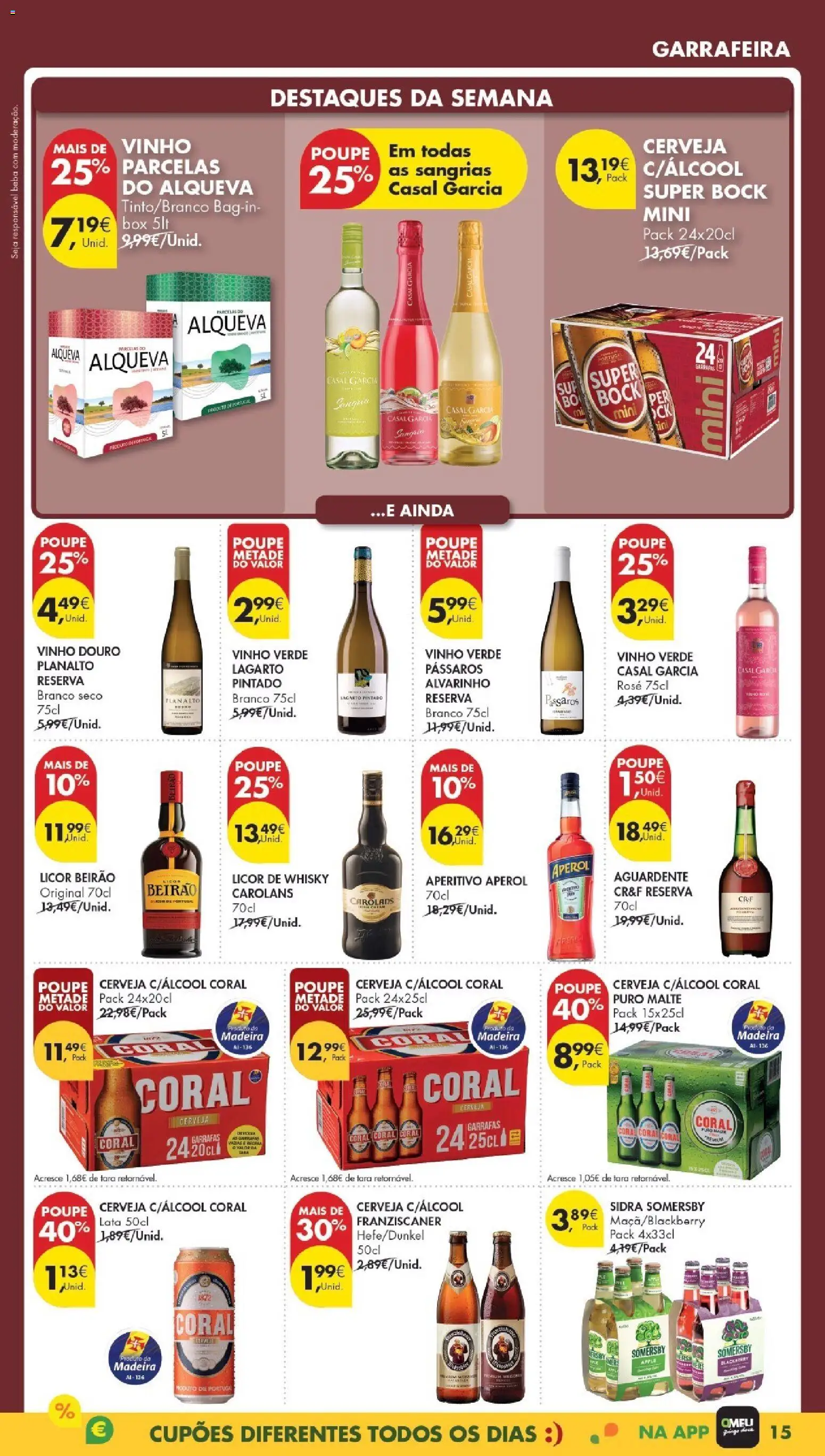 Pingo Doce Poupe Esta Semana Madeira │ válido de 03.03.2026 | Página: 15 | Produtos: Aperol, Super bock, Vinho, Cerveja