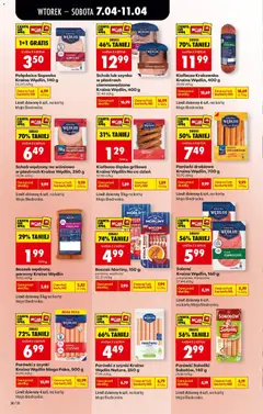 Pogląd oferty "Kiełbasa Krakowska Kraina Wędlin, 400 g, Kiełbasa Krakowska" - ważna od 07.04.2026 | Strona: 36