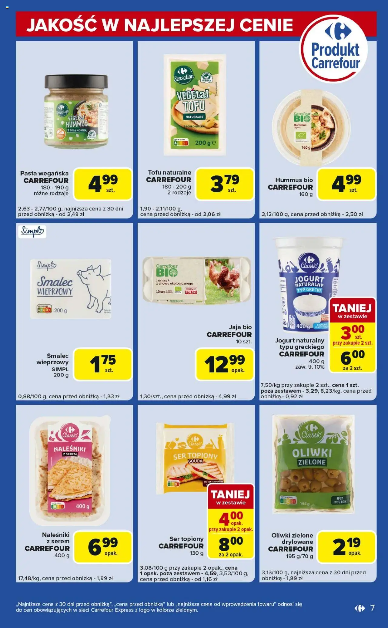 Carrefour Gazetka - Express II od 12.08.2025 | Strona: 7 | Produkty: Ser topiony, Tofu naturalne, Tofu, Jaja