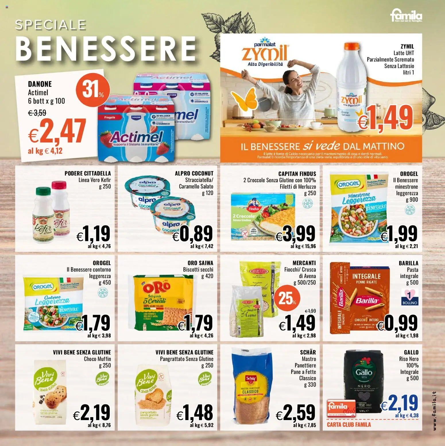 Volantino Famila del 09.04.2026 | Pagina: 7 | Prodotti: Minestrone, Riso, Latte, Panettone