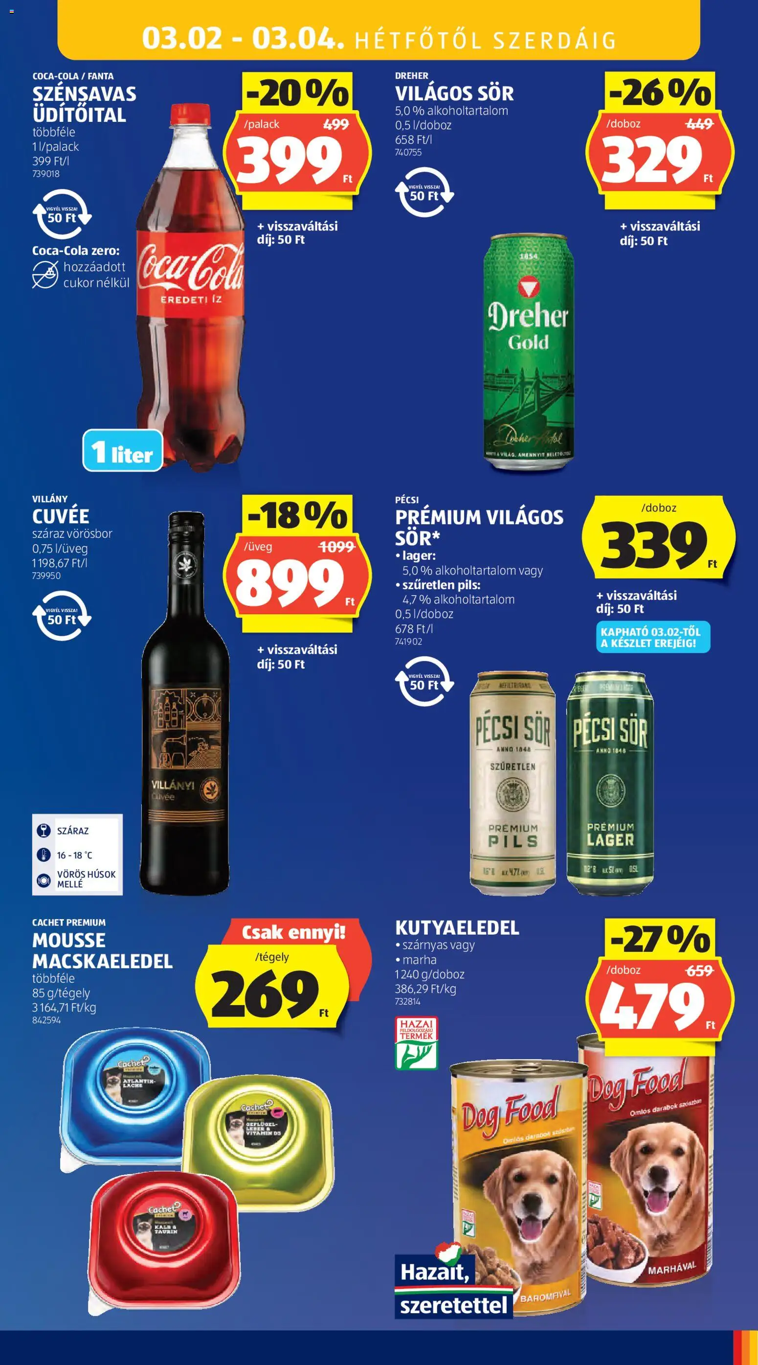 Aldi akciós ujság - amely érvényes a következő dátumtól: 26.02.2026 | Oldal: 39 | Termékek: Fanta, Macskaeledel, Kutyaeledel, Cukor