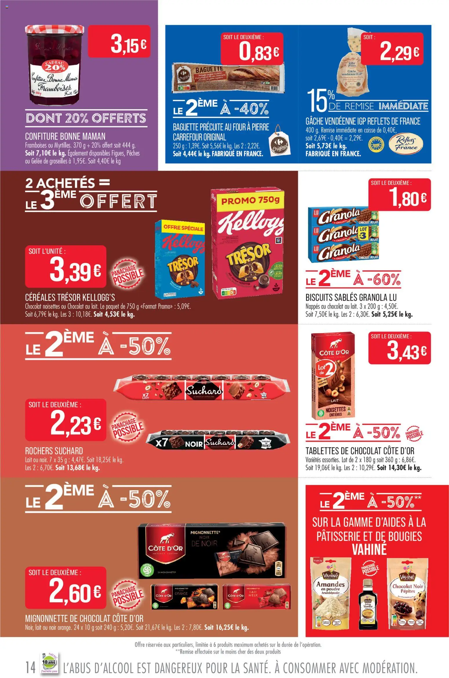 {H1} | Page: 14 | Produits: Orange, Noisettes, Lait, Biscuits