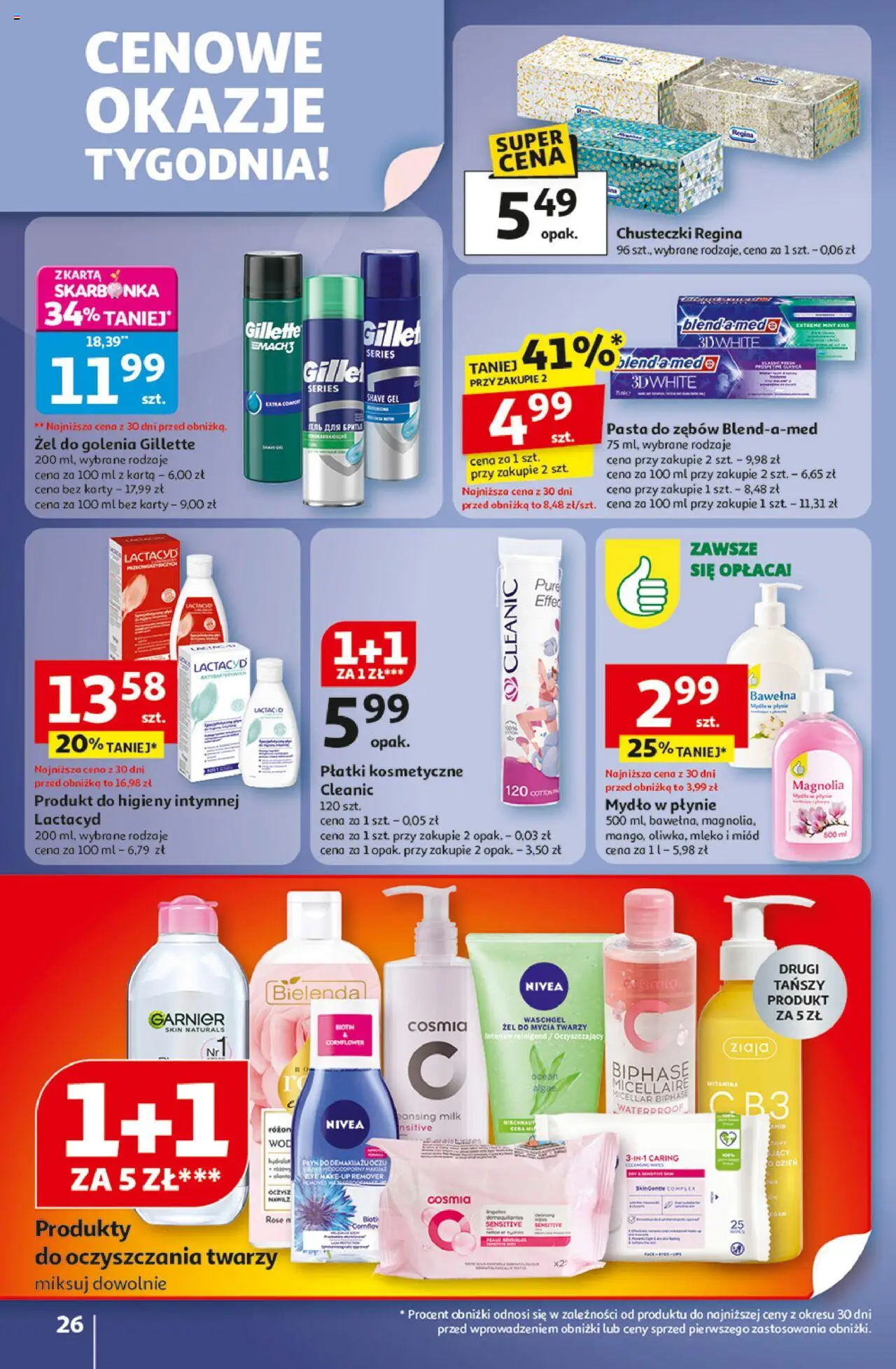 Auchan Gazetka - Wielkie przeboje cenowe Hipermarket od 02.10.2025 | Strona: 26 | Produkty: Karta, Mleko, Płyn do demakijażu, Płyn do demakijażu oczu