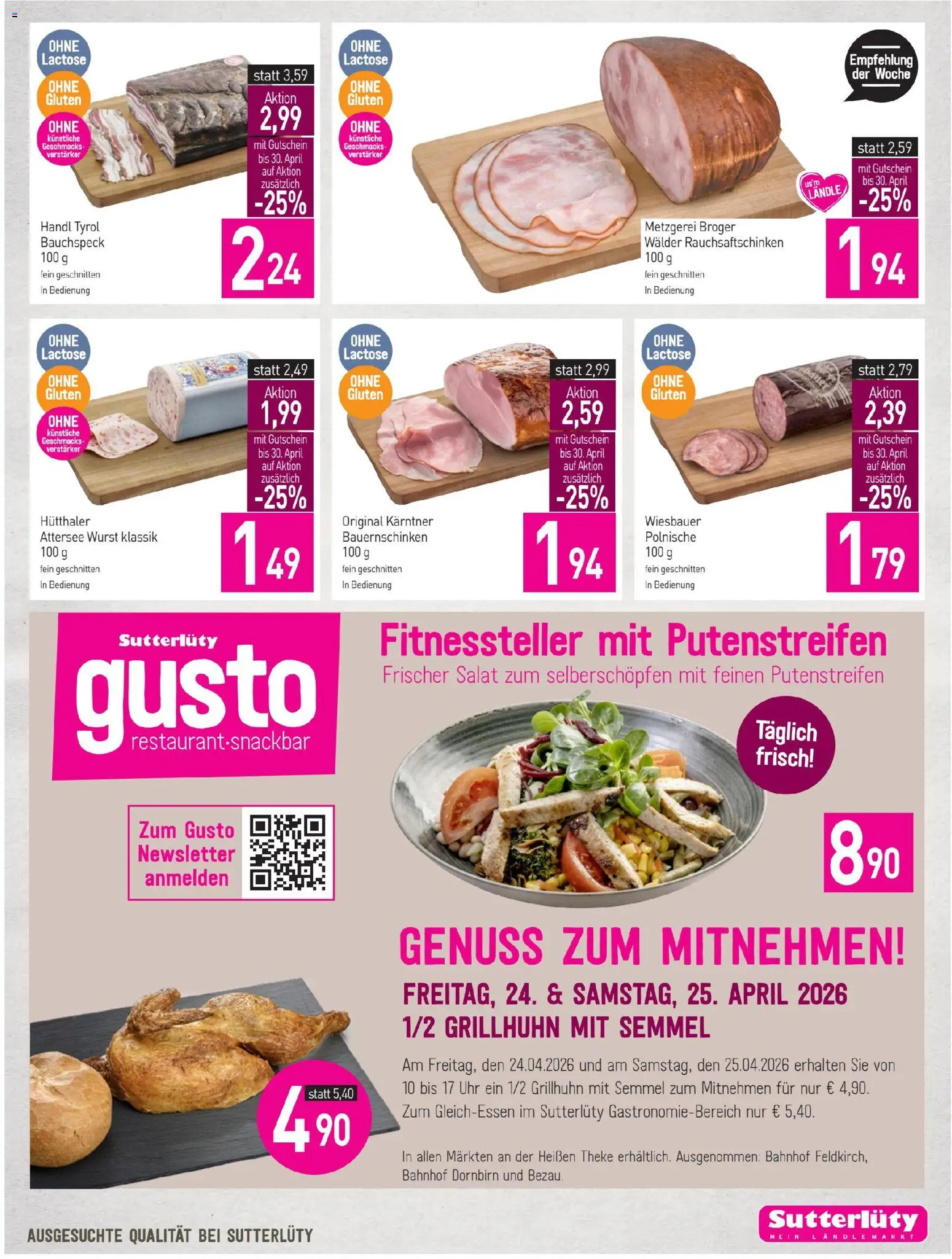 Sutterlüty Flugblatt gültig ab 23.04.2026 | Seite: 9 | Produkte: Salat, Wurst, Uhr