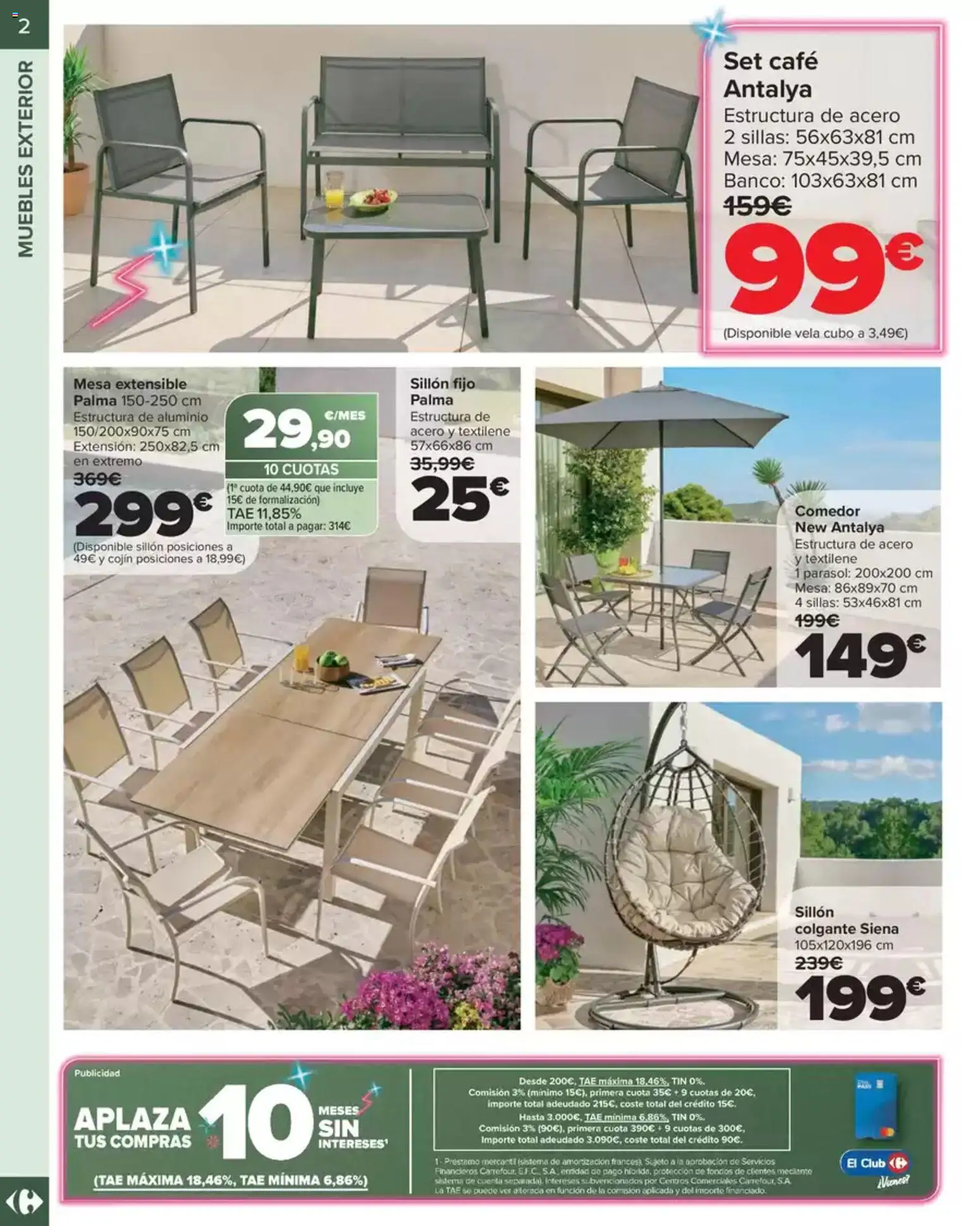 Carrefour Market Jardín │ válido desde el 14.04.2026 | Página: 2 | Productos: Mesa extensible, Muebles, Vela, Cojín