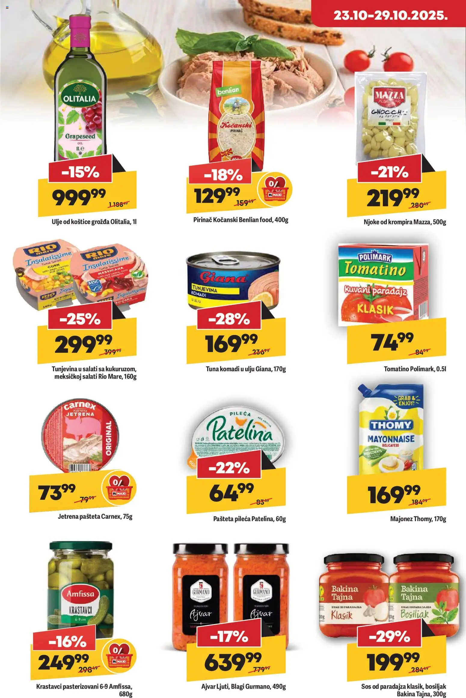 Mega Maxi katalog - važi od 23.10.2025 | Strana: 14 | Proizvode: Njoke, Rio mare, Ulje, Pašteta