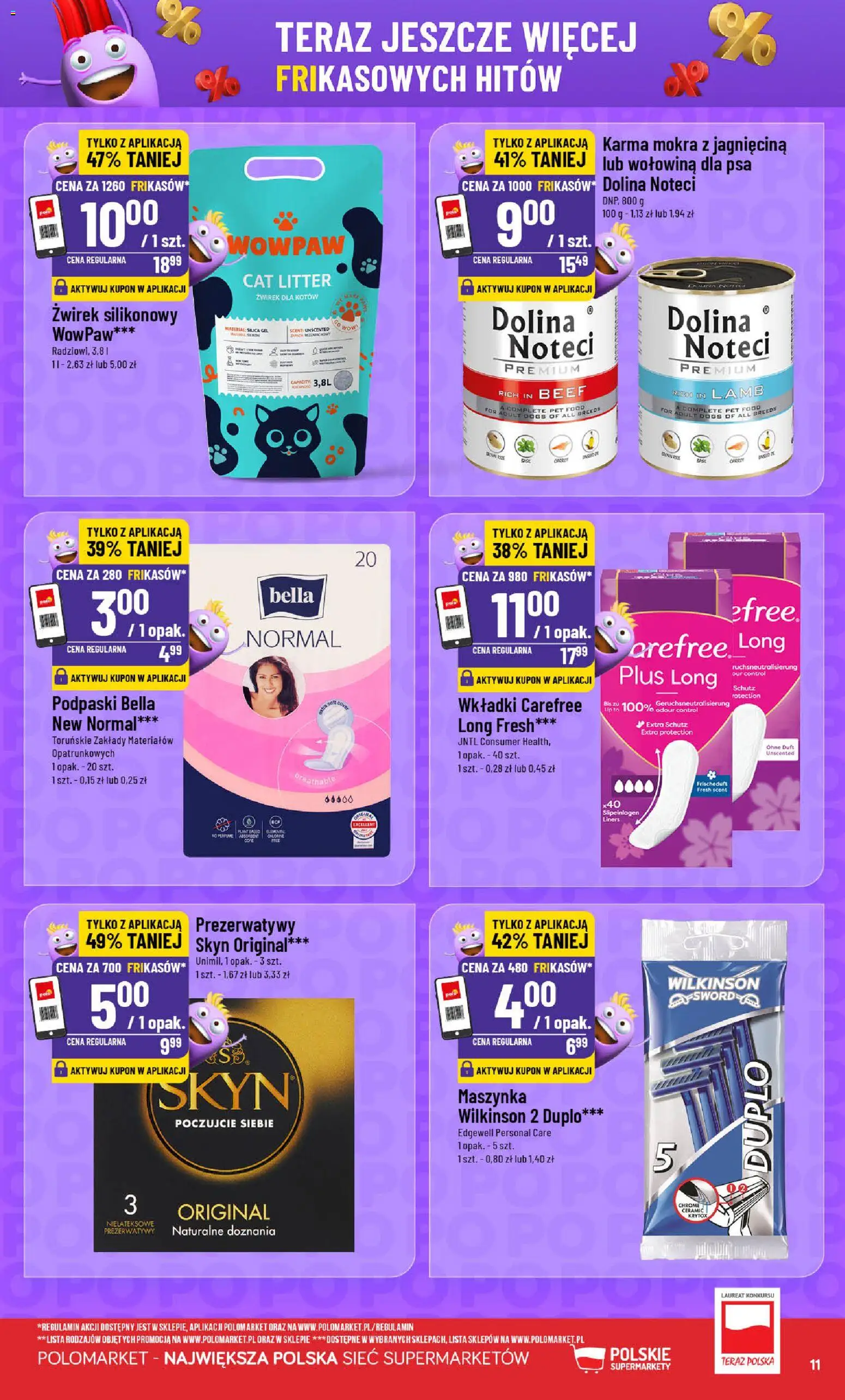 POLOmarket gazetka - Frikasowe Hity od 18.03.2026 | Strona: 11 | Produkty: Prezerwatywy, Jagnięcina, Podpaski, Wołowina
