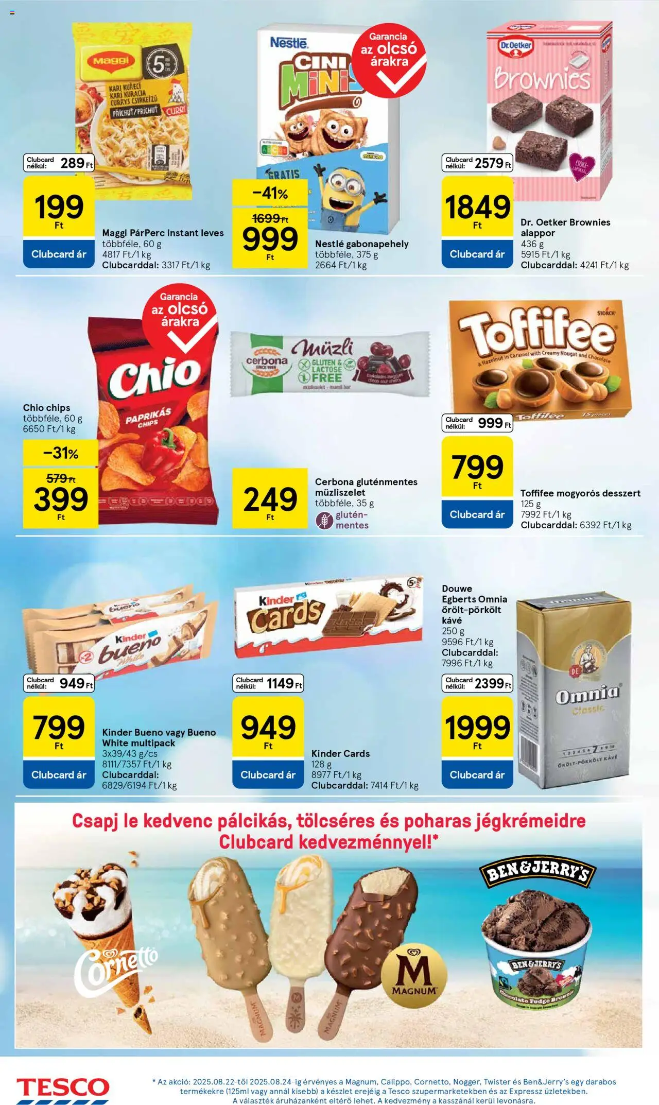 Tesco akciós ujság - amely érvényes a következő dátumtól: 21.08.2025 | Oldal: 4 | Termékek: Magnum, Müzli, Kávé, Gluténmentes