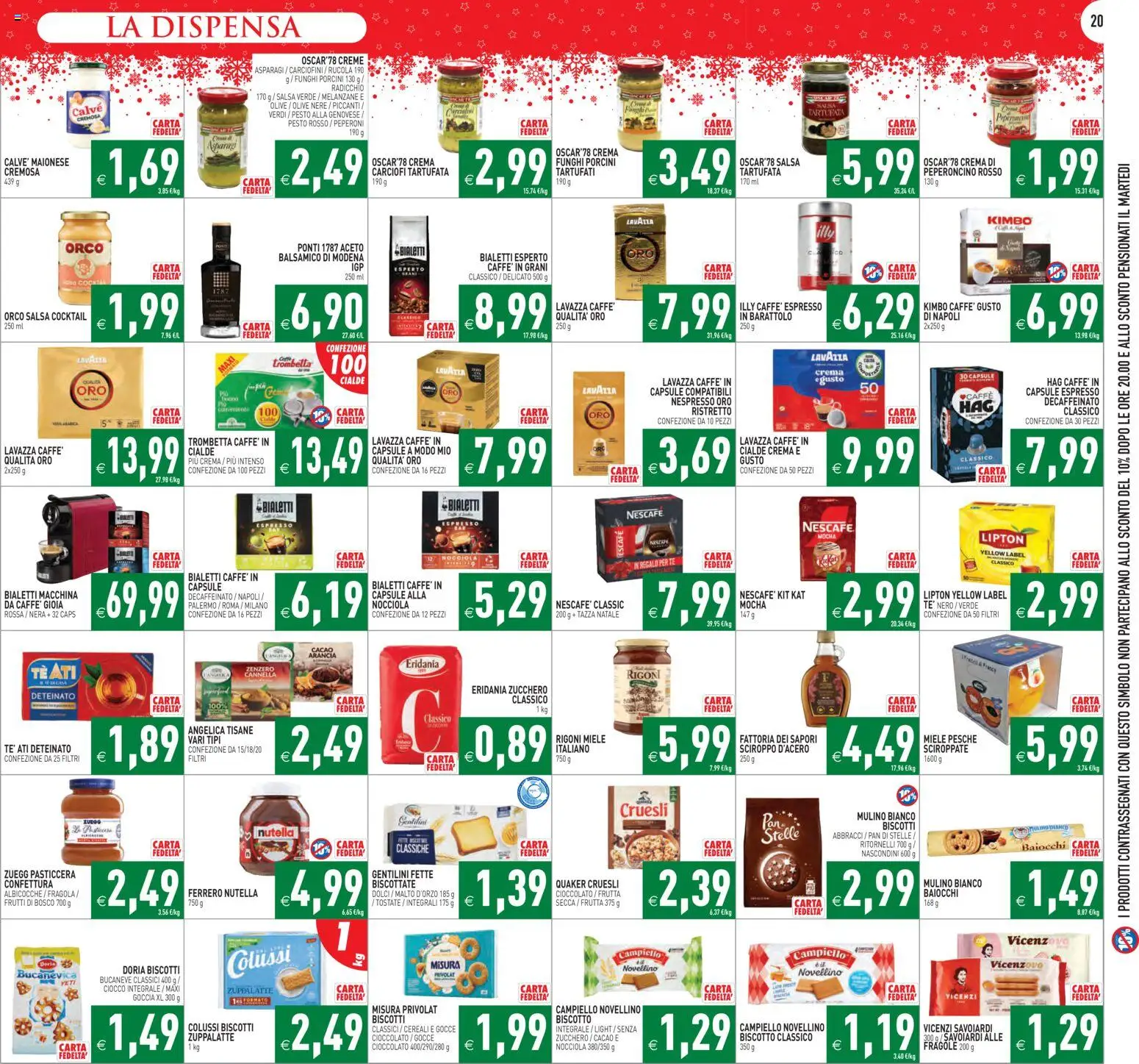 Volantino PIM Supermercati del 16.12.2025 | Pagina: 20 | Prodotti: Crema, Rucola, Carciofi, Pesto