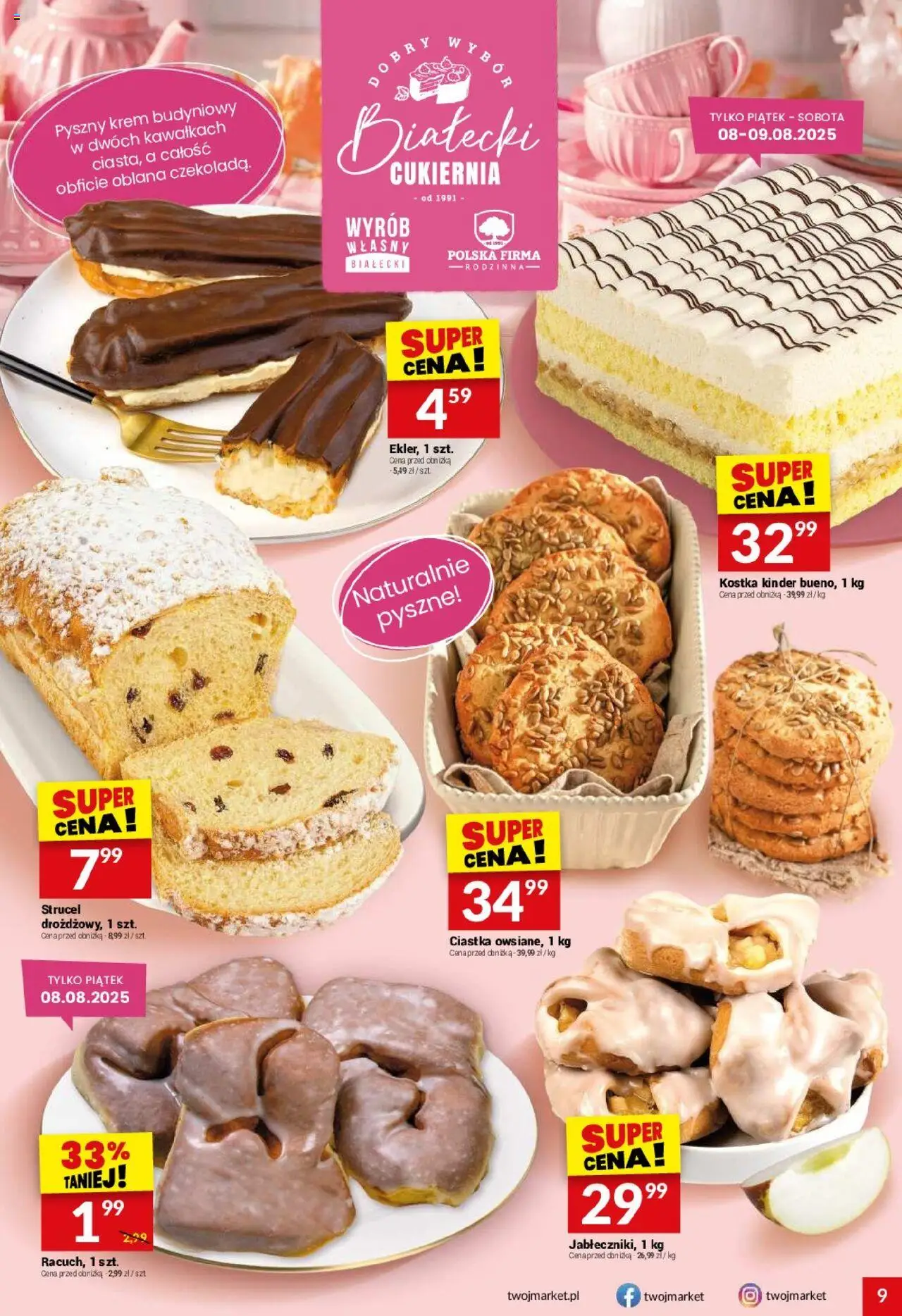 Twój Market Gazetka od 06.08.2025 | Strona: 9 | Produkty: Ciastka, Krem