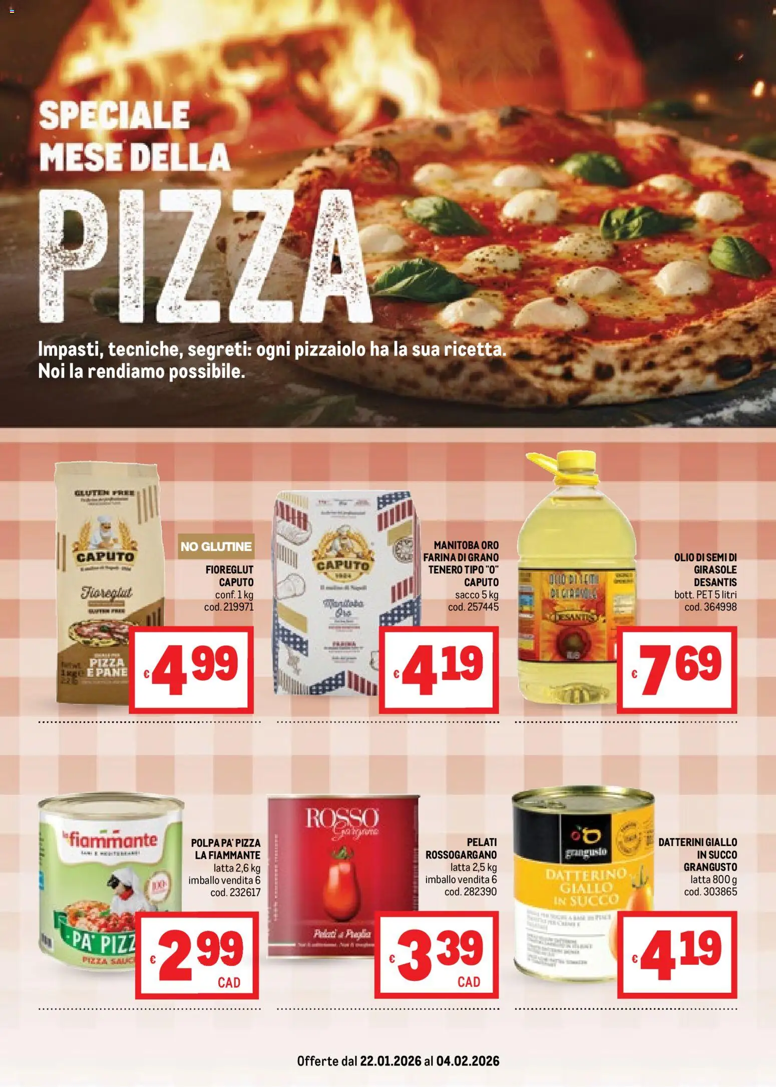 Volantino Metro del 22.01.2026 | Pagina: 2 | Prodotti: Pane, Pizza, Succo, Farina