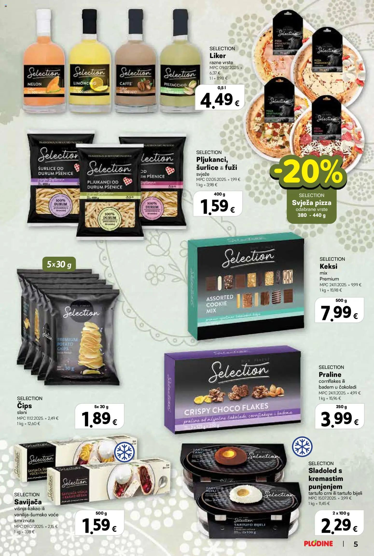 Plodine katalog | vrijedi od 04.03.2026 | Stranica: 5 | Proizvodi: Keksi, Pizza, Čips, Liker