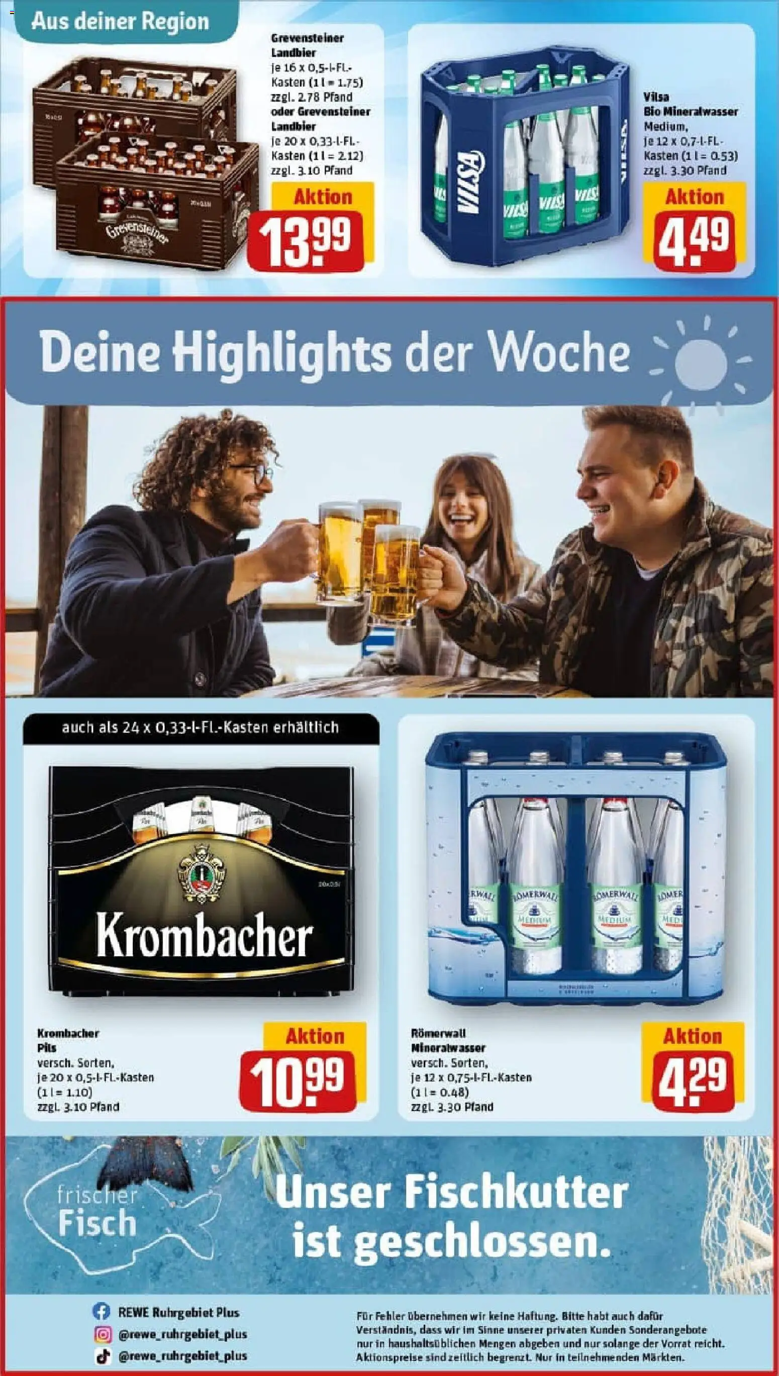Rewe prospekt Hamm	 – gültig ab 26.10.2025 | Seite: 34 | Produkte: Pils, Mineralwasser, Fisch, Krombacher