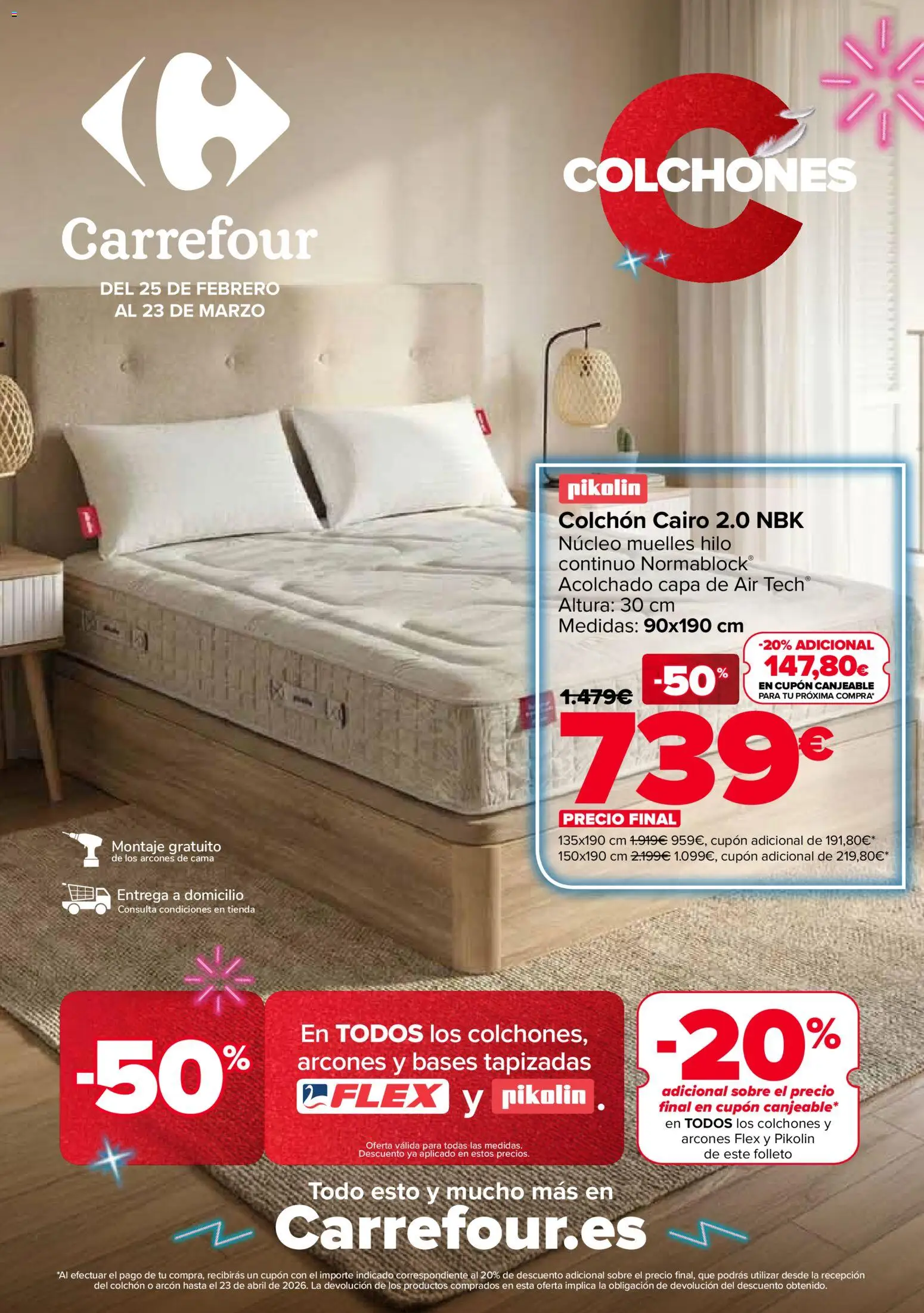 Carrefour Colchones │ válido desde el 25.02.2026 | Página: 1 | Productos: Colchon, Cama