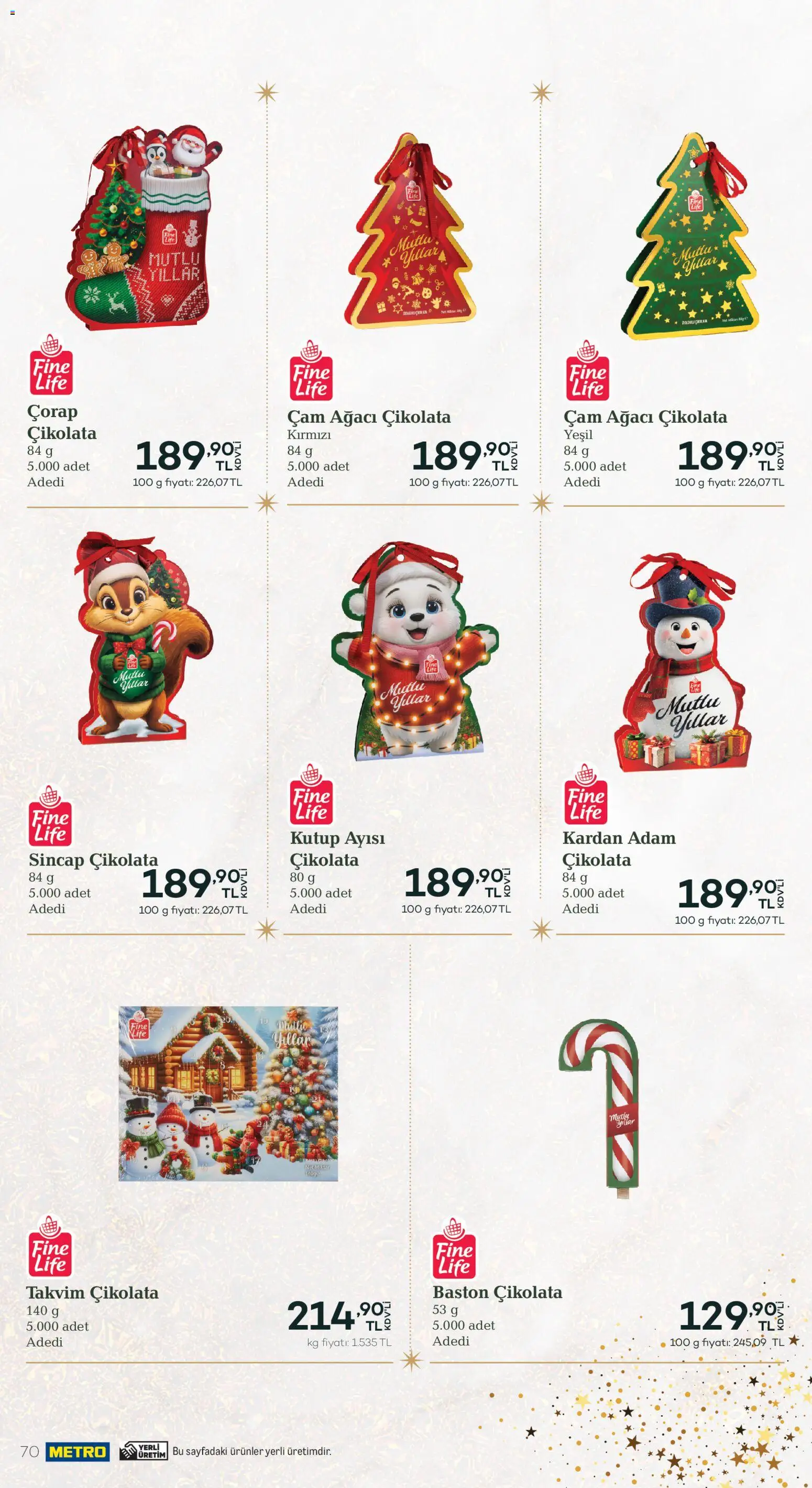Metro - Yılbaşı Sofra Kataloğu - 01.12.2025 tarihinden itibaren geçerlidir | Sayfa: 70 | Ürünler: Çikolata, Çorap