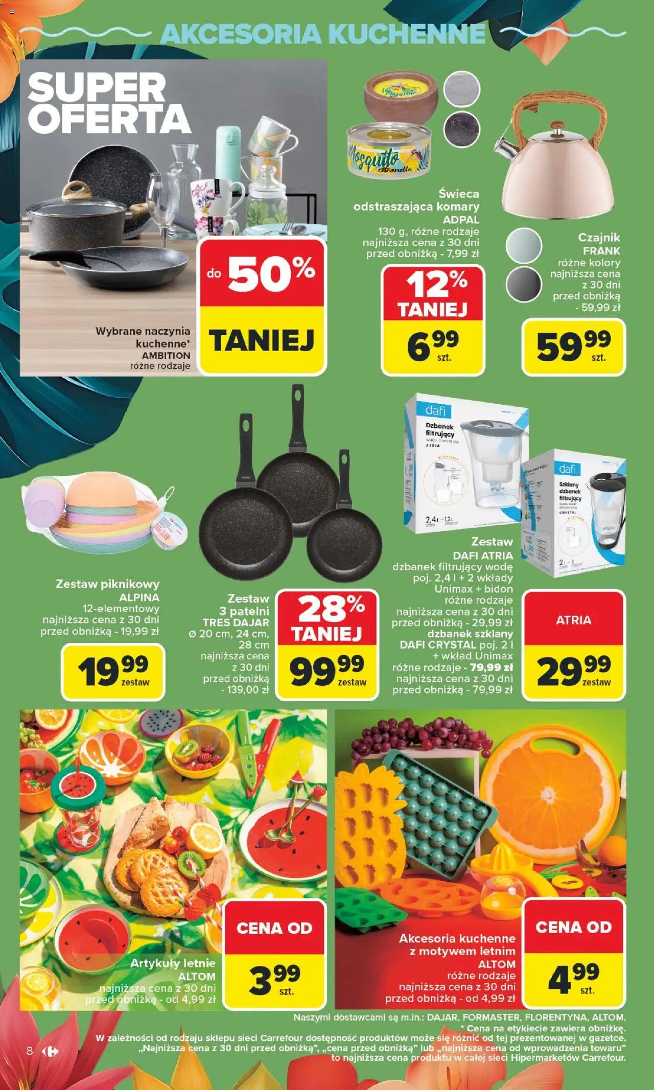 Carrefour Gazetka - Lato bliskie, ceny niskie od 02.06.2025 | Strona: 8 | Produkty: Dzbanek, Zestaw piknikowy, Czajnik, Dzbanek filtrujący