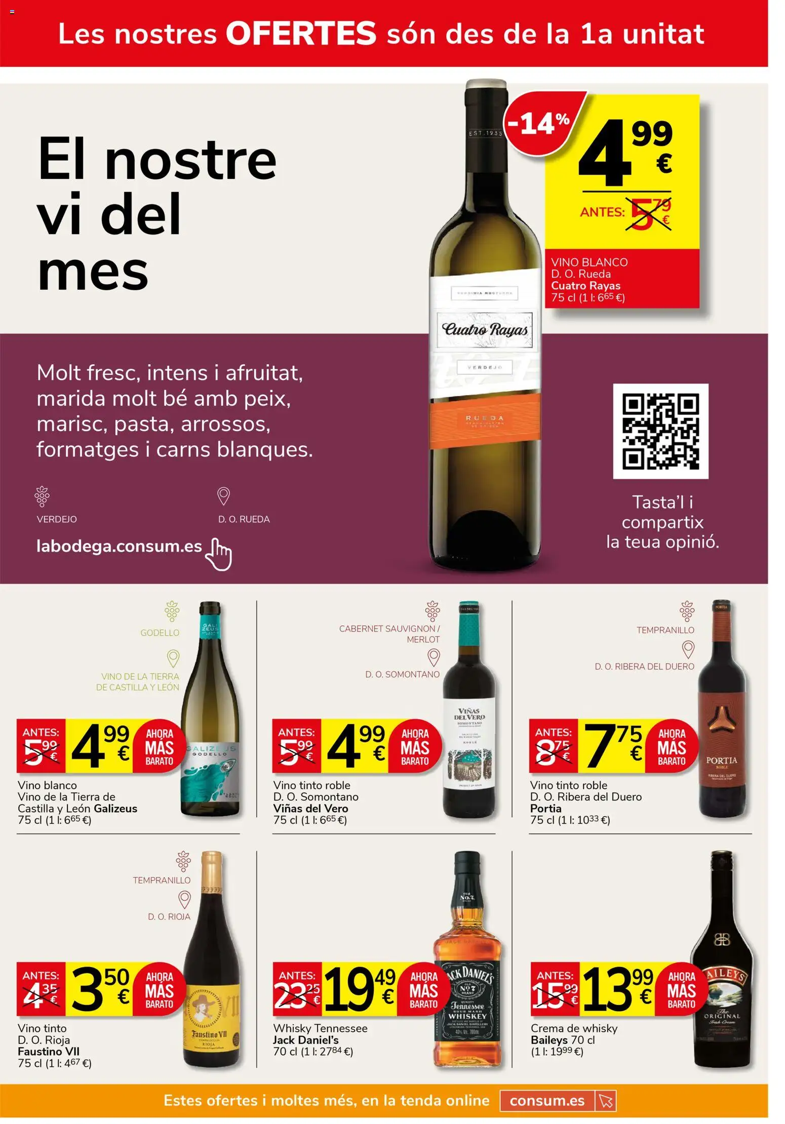 Consum folleto │ válido desde el 26.03.2026 | Página: 12 | Productos: Vino, Crema, Whisky