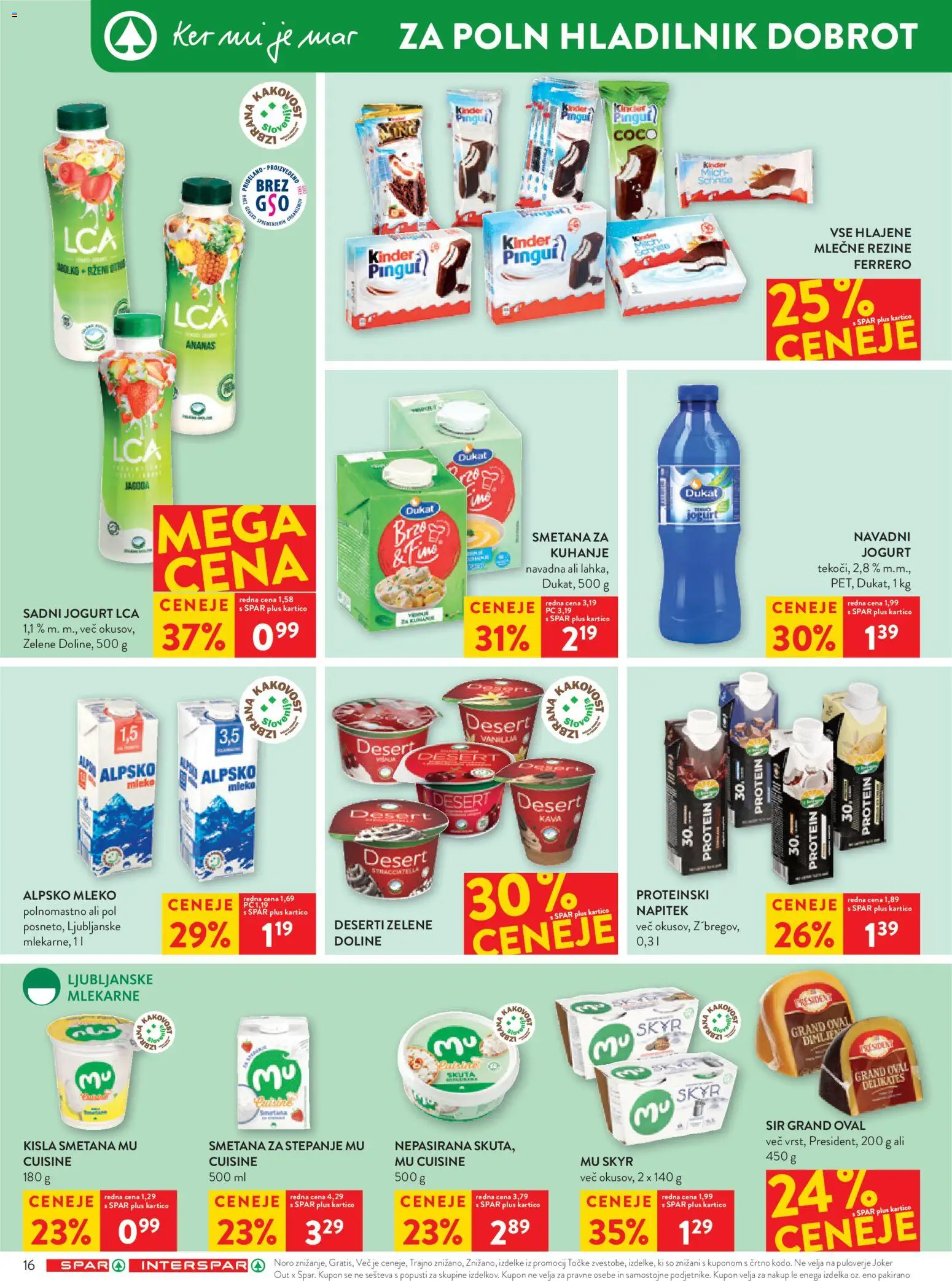 Novi Spar katalog ponudbe – veljaven od 01.04.2026 | Stran: 22 | Izdelki: Hladilnik, Sir, Jogurt, Smetana