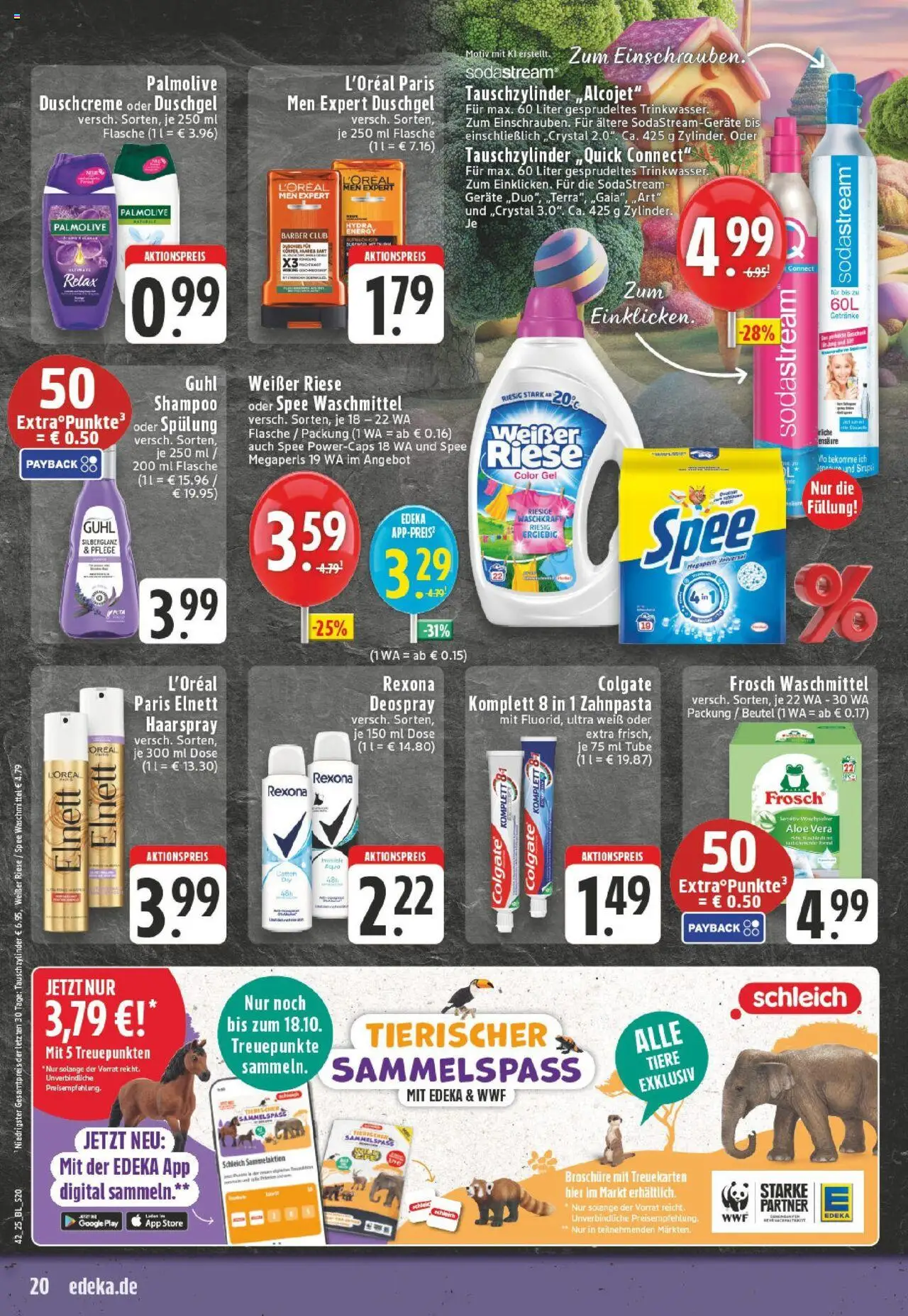 Edeka prospekt Lienen	 – gültig ab 13.10.2025 | Seite: 20 | Produkte: Shampoo, Spülung, Spee, Sodastream