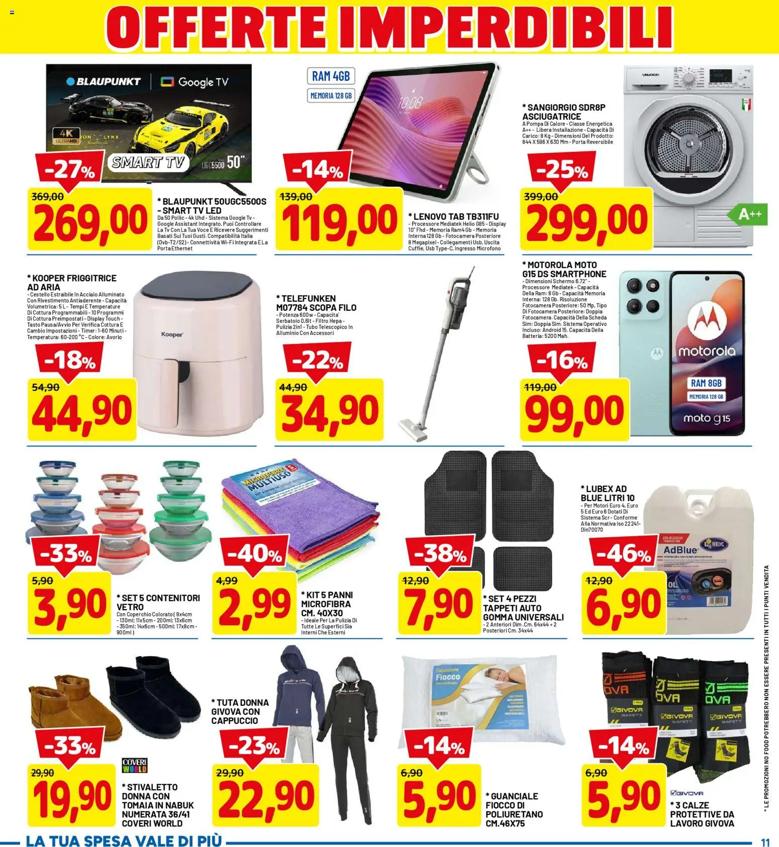 Volantino D Più del 12.01.2026 | Pagina: 11 | Prodotti: Smartphone, Scopa, TV, USB