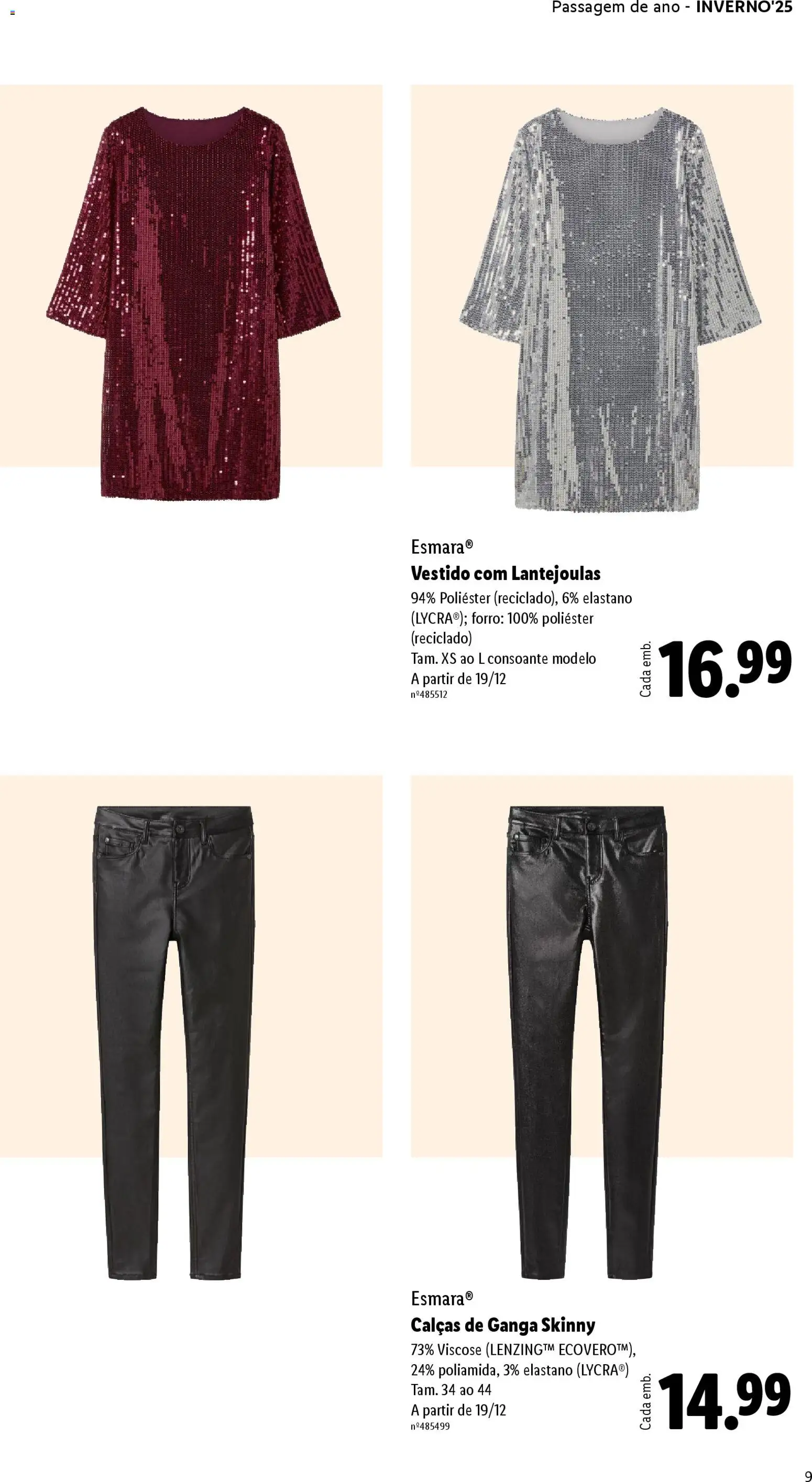 Lidl folheto │ válido de 01.12.2025 | Página: 9 | Produtos: Vestido, Jeans, Calças