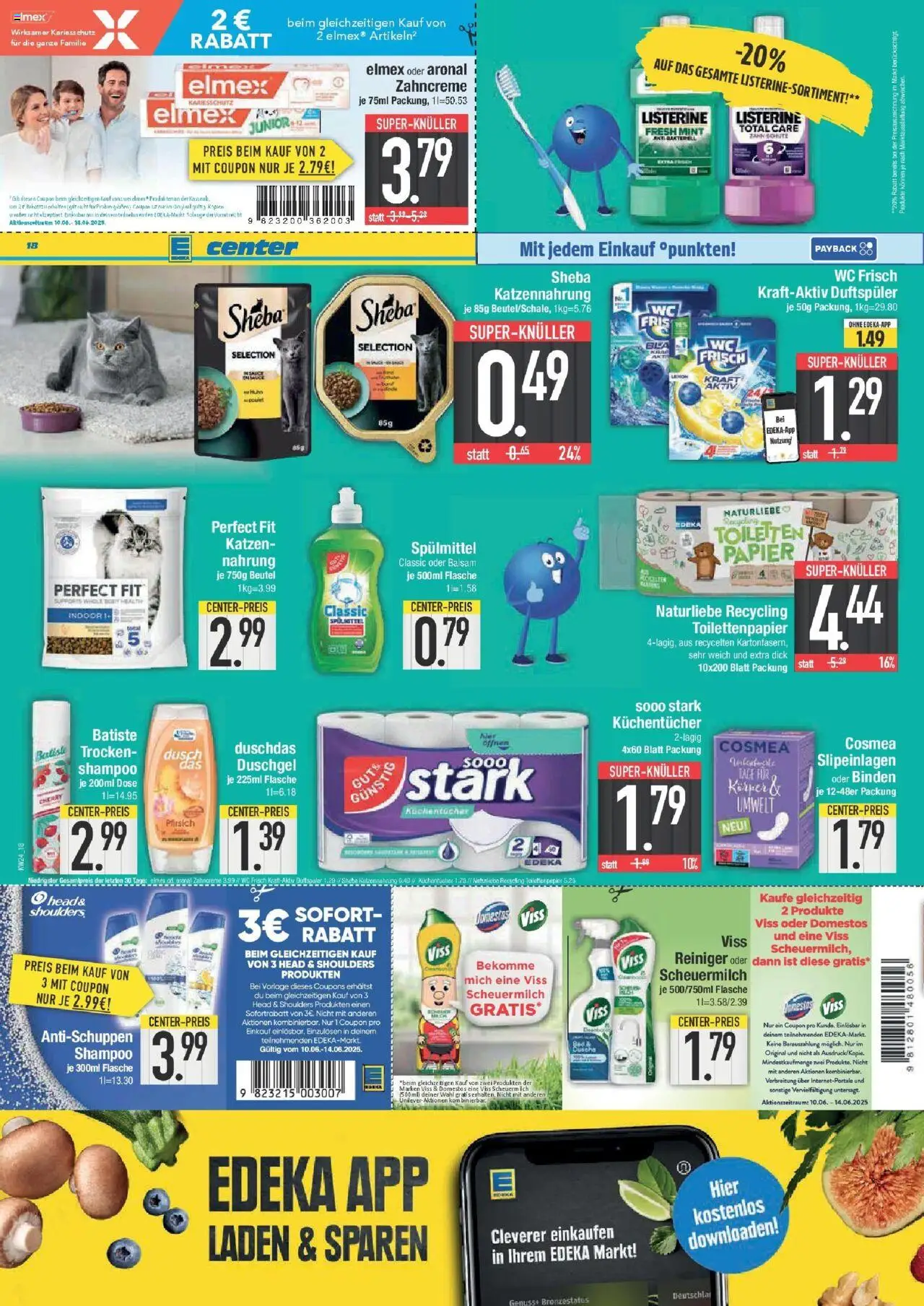 Edeka prospekt Hunderdorf	 - gültig ab dem 08.06.2025 | Seite: 18 | Produkte: Sheba, Head & shoulders, Shampoo, Listerine