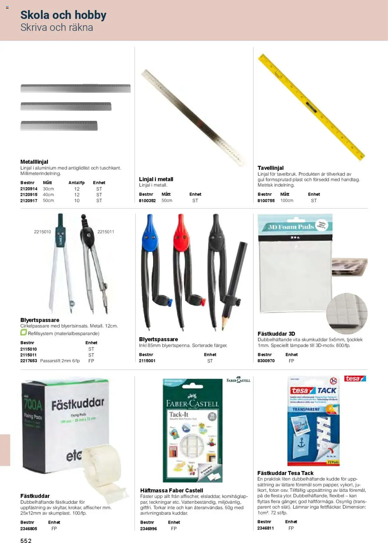 Office Depot reklamblad aktuell från 01.02.2025 | Sida: 554 | Produkter: Linjal, Kudde, Pads