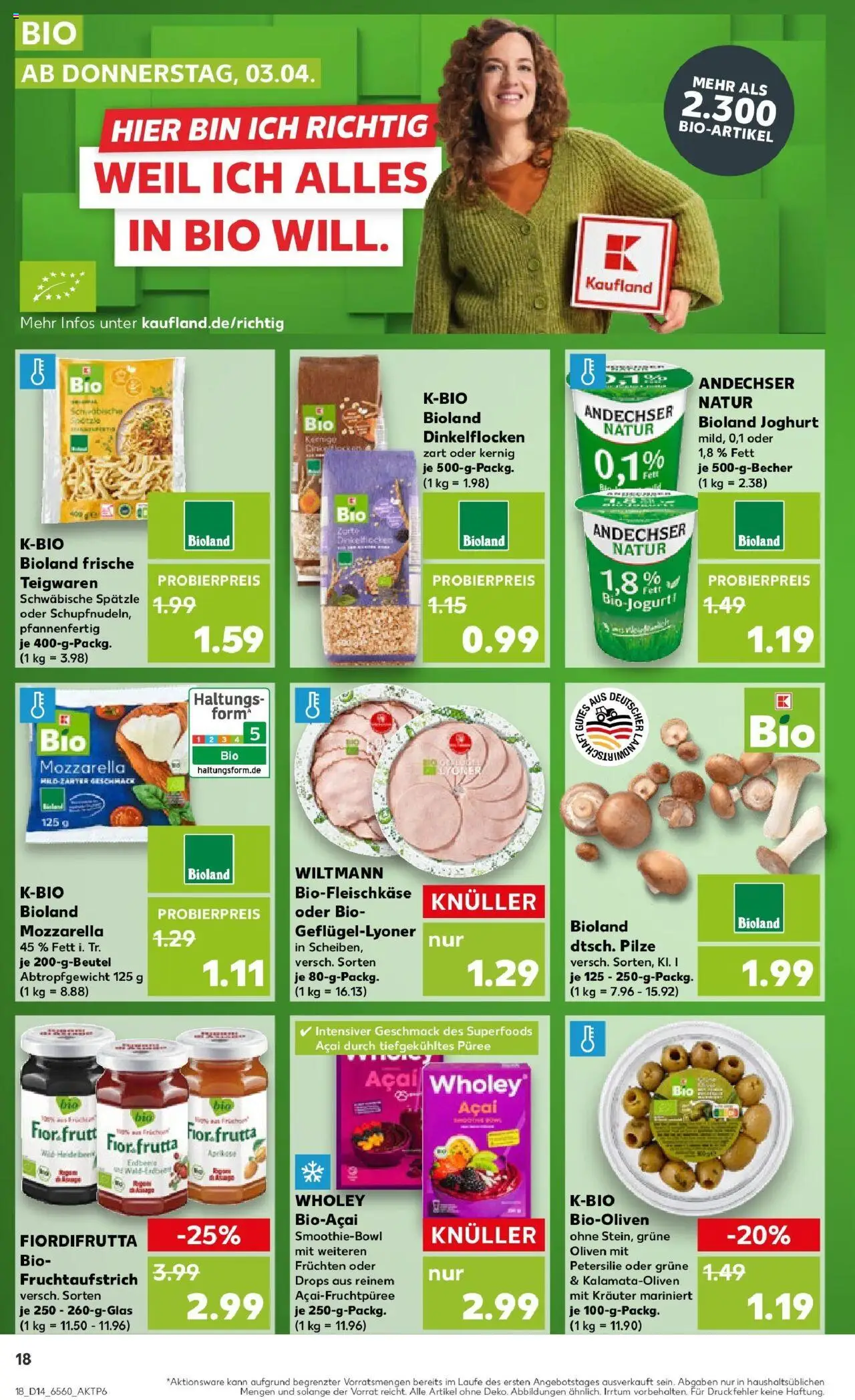 Kaufland - Moers-Hochstraß, Römerstraße 570 - gültig ab dem 03.04.2025 | Seite: 18 | Produkte: Joghurt, Mozzarella, Petersilie