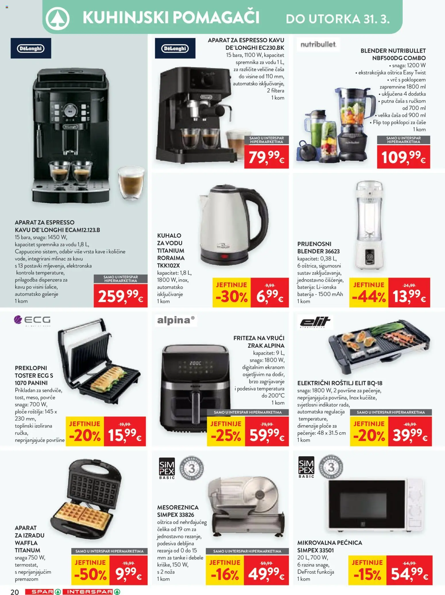 Spar katalog | vrijedi od 18.03.2026 | Stranica: 26 | Proizvodi: Friteza, Čaše, Povrće, Cappuccino