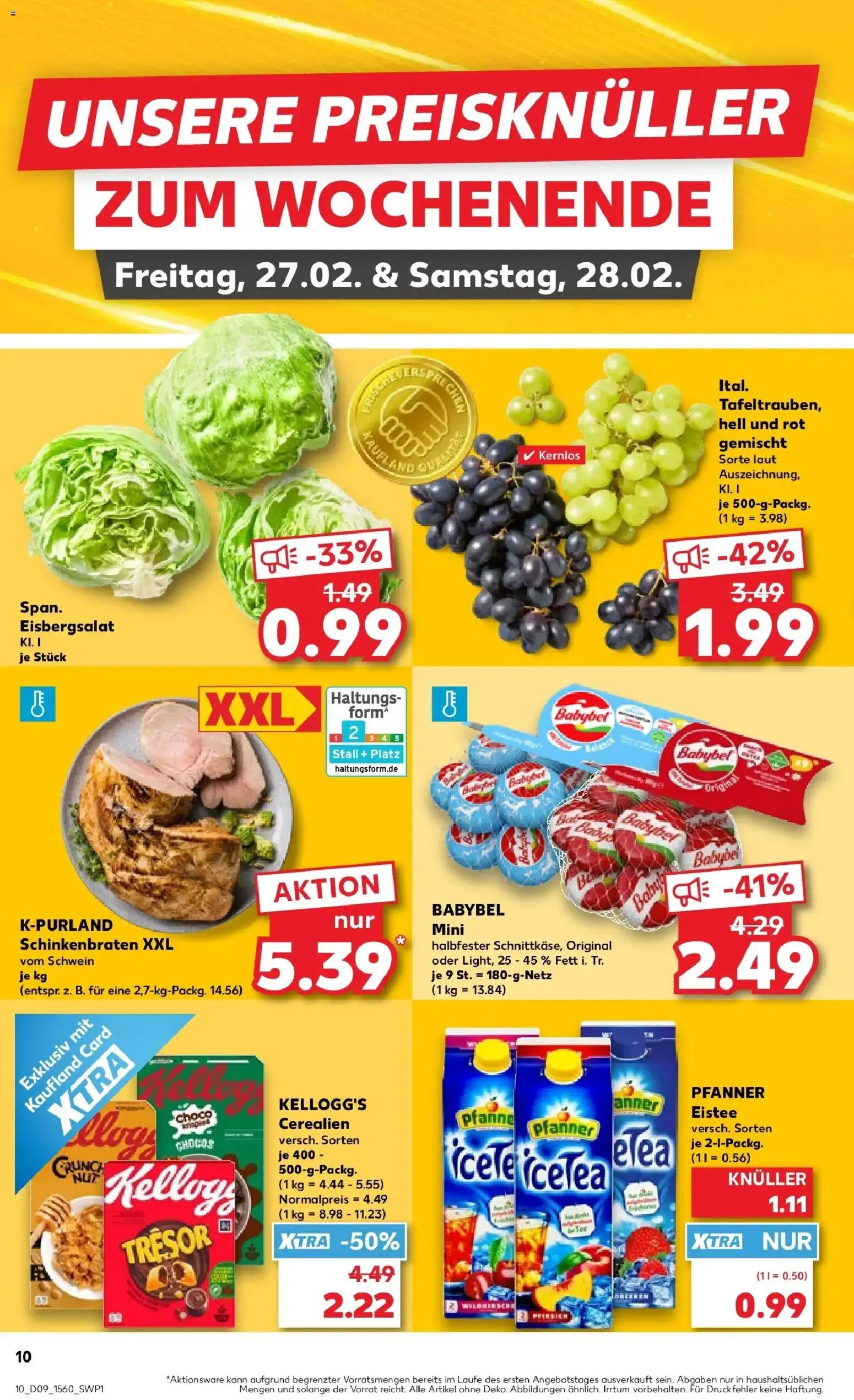 Kaufland prospekt Göttingen	 – gültig ab 26.02.2026 | Seite: 14 | Produkte: Kellogg's, Eisbergsalat, Pfirsich, Babybel