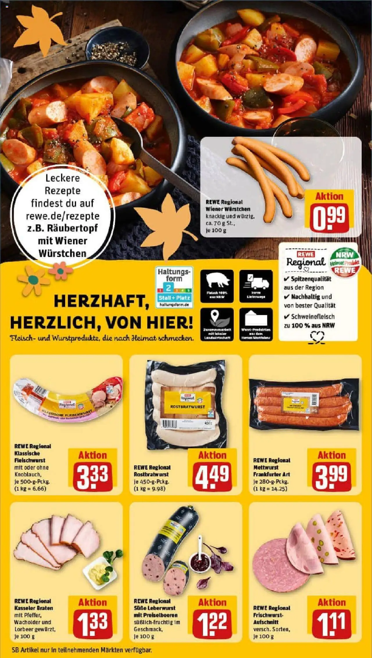 Rewe prospekt Dortmund	 – gültig ab 28.09.2025 | Seite: 11 | Produkte: Wiener wurstchen, Schweinefleisch, Fleisch