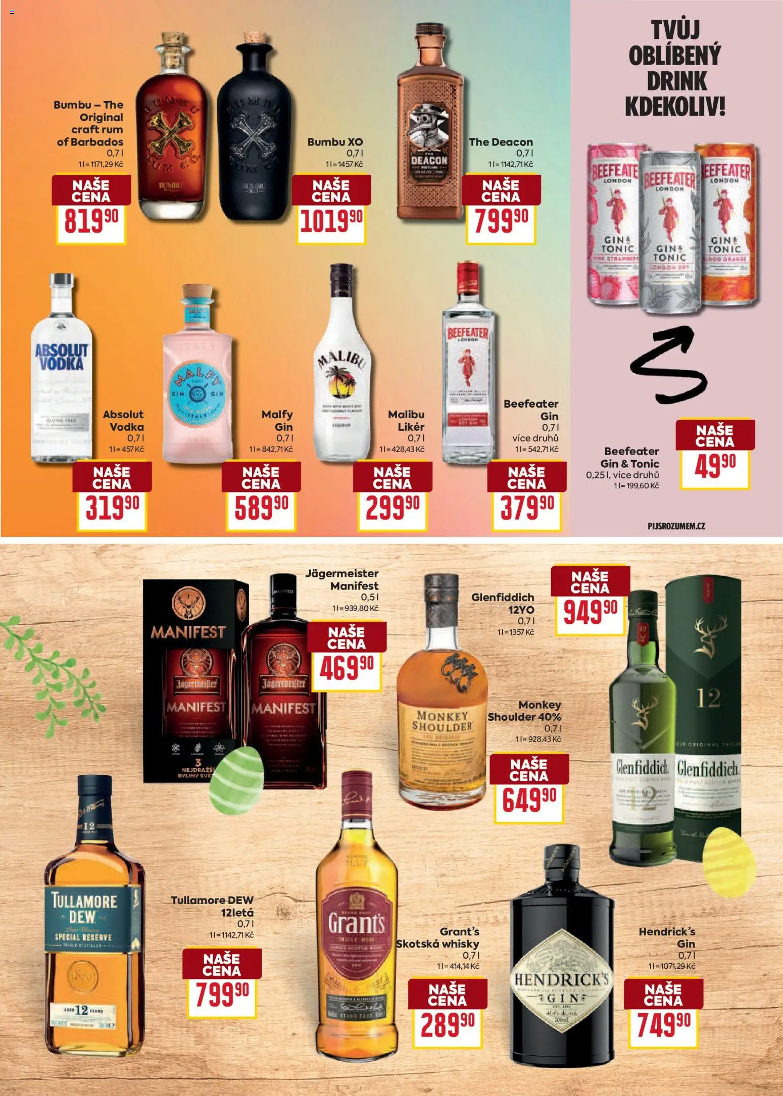 Billa leták - Velikonoce od 04.03.2026 | Strana: 23 | Produkty: Vodka, Monkey Shoulder, Tonic, Absolut vodka