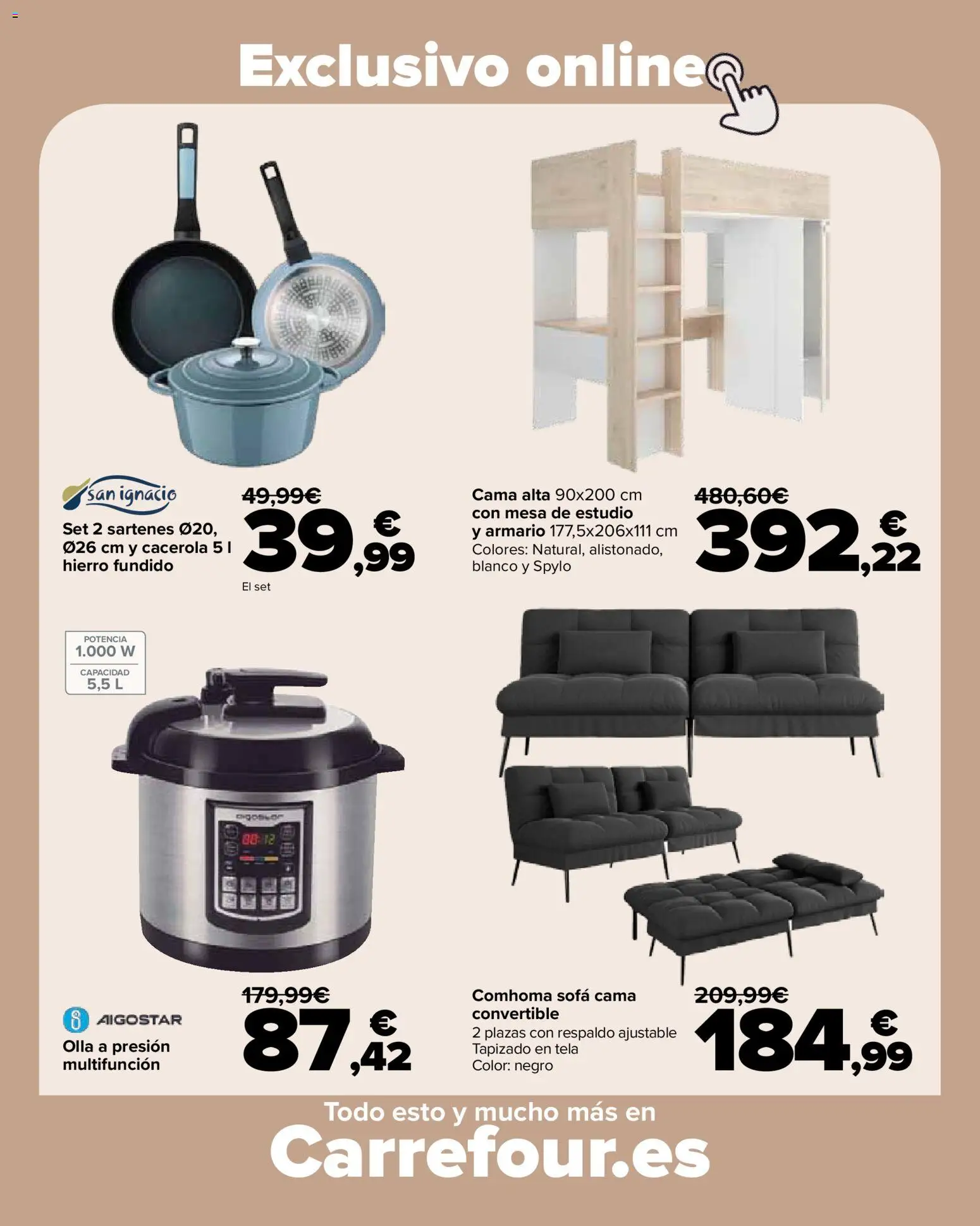 Carrefour folleto │ válido desde el 09.01.2026 | Página: 78 | Productos: Sofá cama, Cama, Sofá, Armario