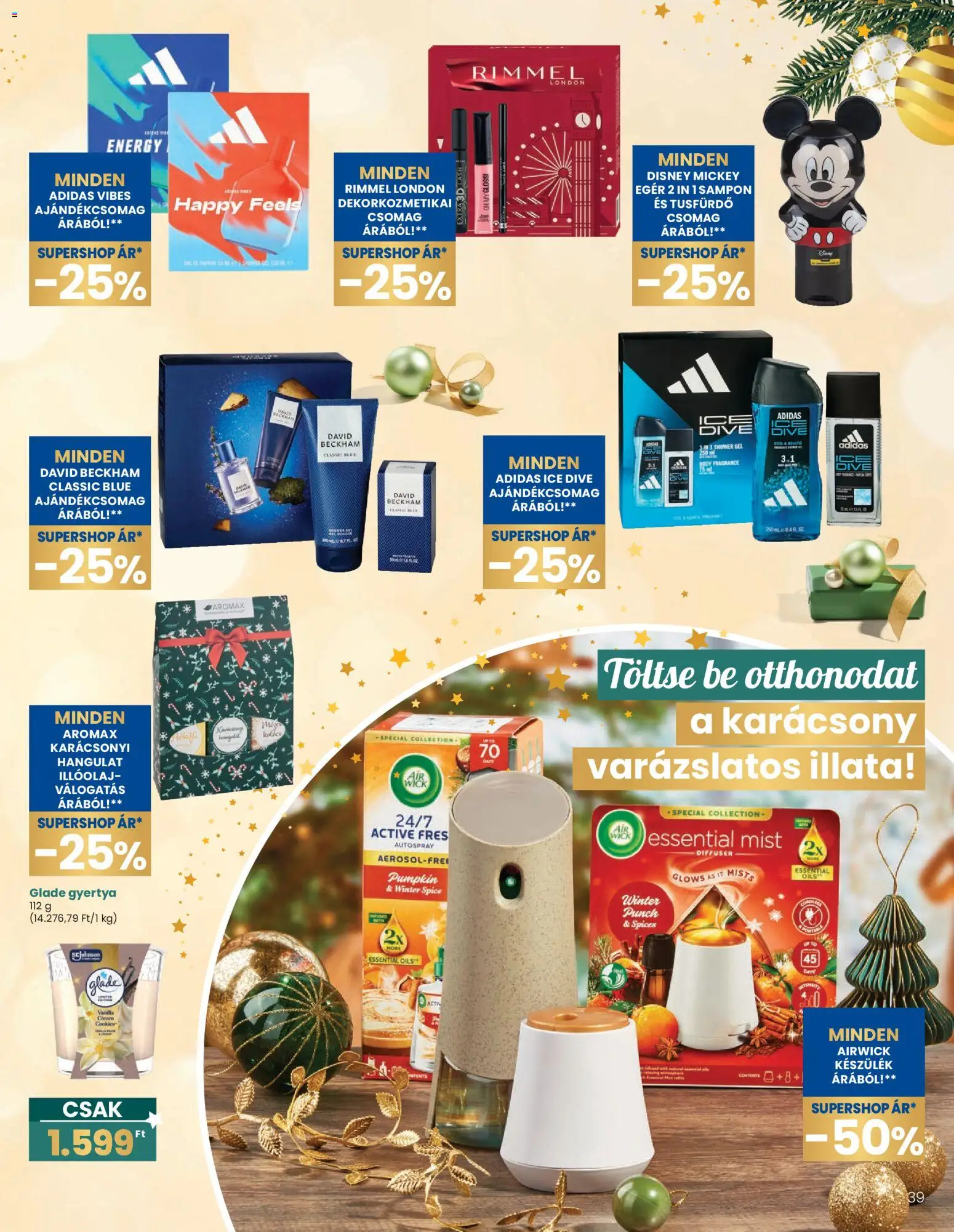 Interspar akciós ujság - amely érvényes a következő dátumtól: 20.12.2025 | Oldal: 39 | Termékek: Egér, Illóolaj, Gyertya, Tusfürdő