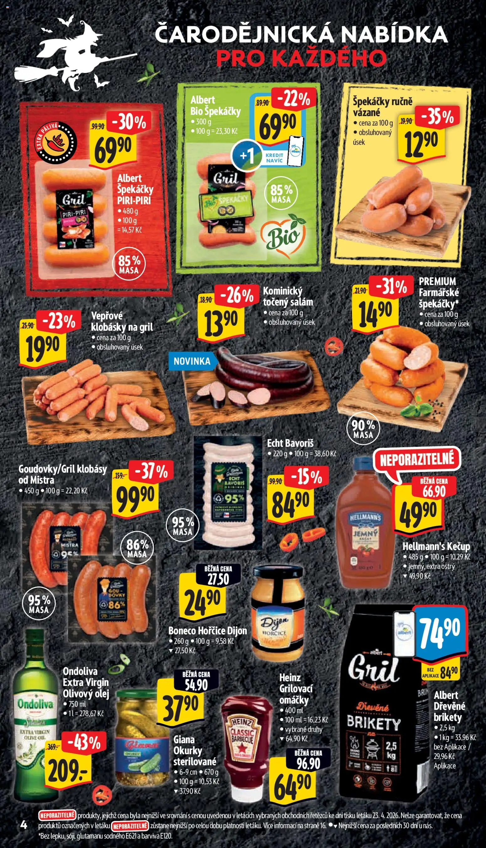 Albert leták - Supermarket od 29.04.2026 | Strana: 10 | Produkty: Špekáčky, Brikety, Točený salám, Hellmann's