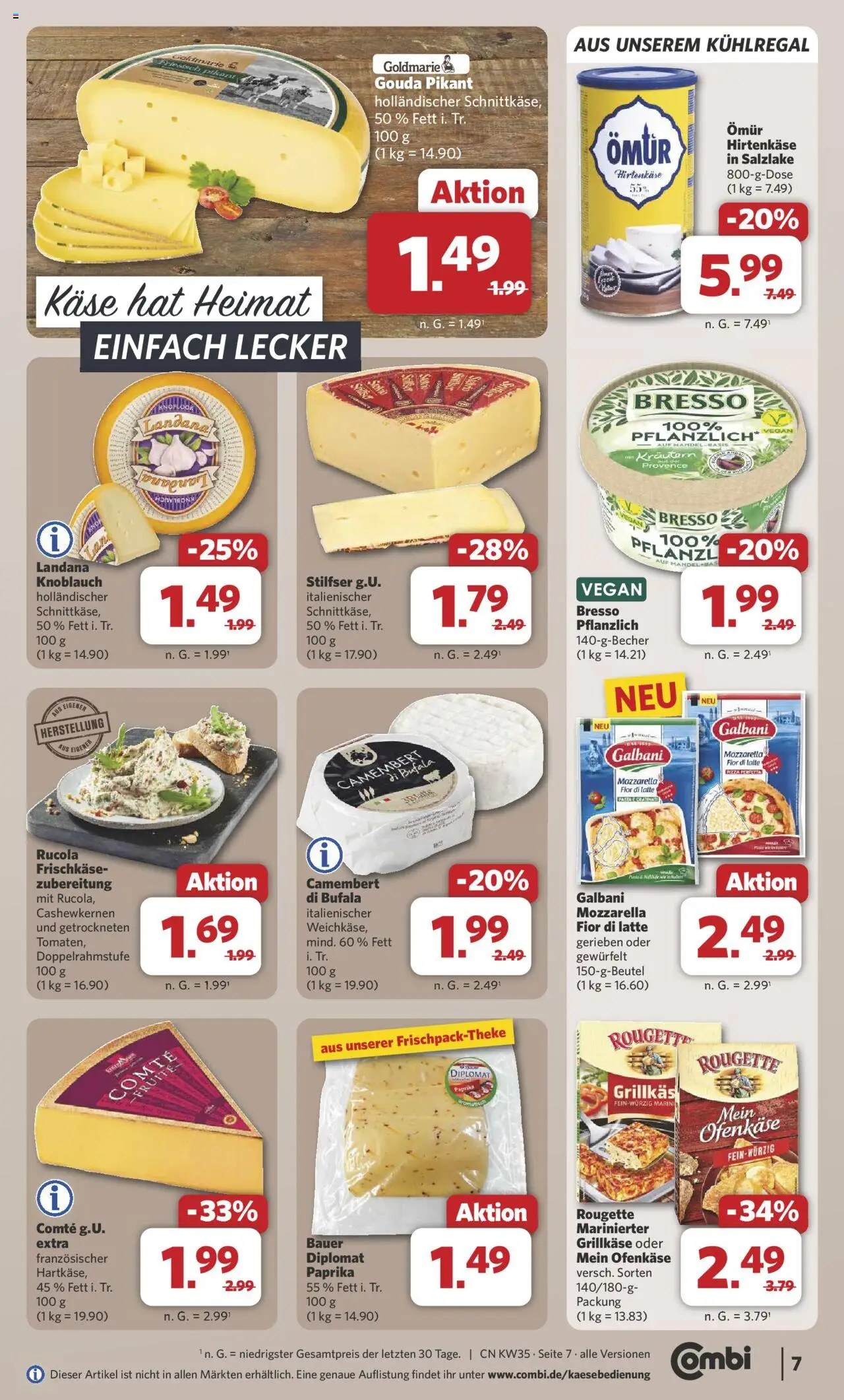 Combi Prospekt 	 - gültig ab dem 25.08.2025 | Seite: 7 | Produkte: Mozzarella, Rucola, Paprika, Knoblauch